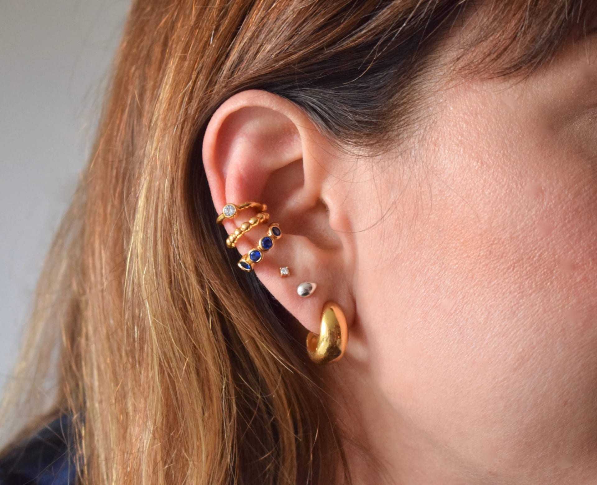 Ear Cuff Circones Azul - imagen 4