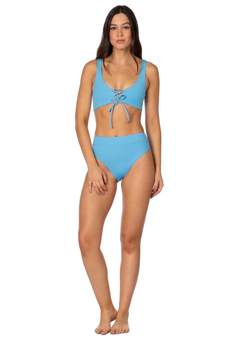 Maaji Stone Blue Allure Long Line Triangle Bikini Top - imagen 9