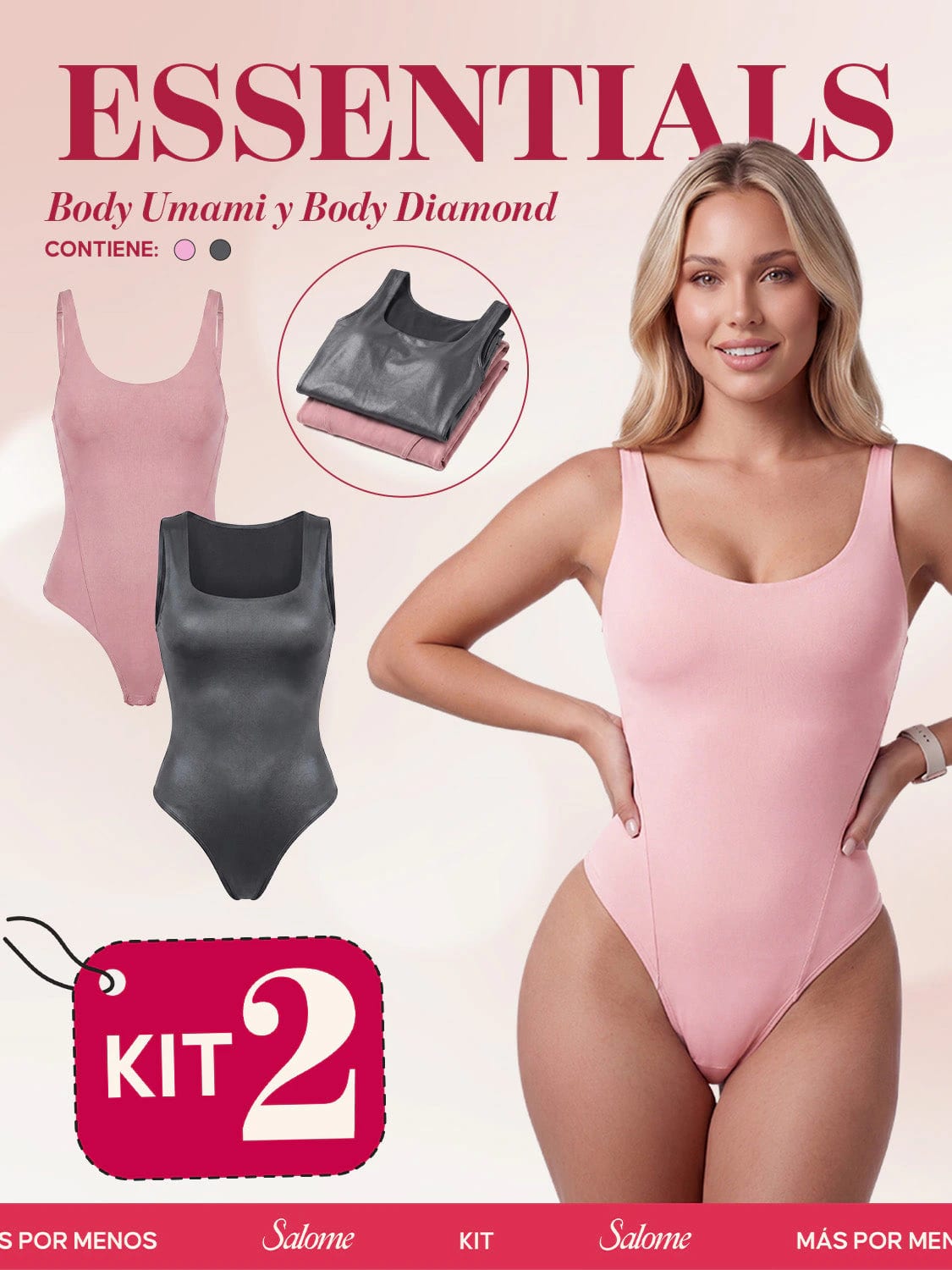 Kit Body Diario Umami Tiras Finas & Diamond Escote Cuadrado | Salome 5005 + 5006 - imagen 3