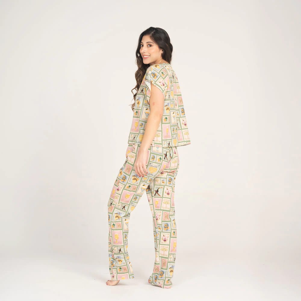 Conjunto de Pijama Pantalón Largo Estampilla. - imagen 2