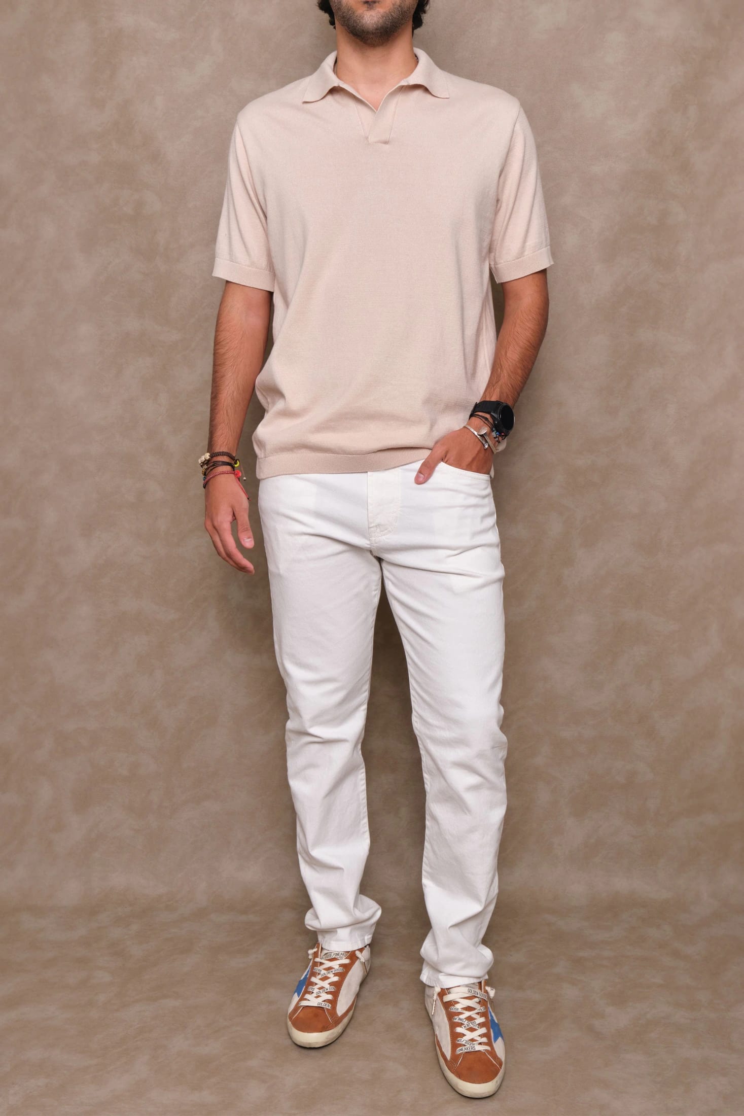 POLO TEJIDA BEIGE - imagen 1