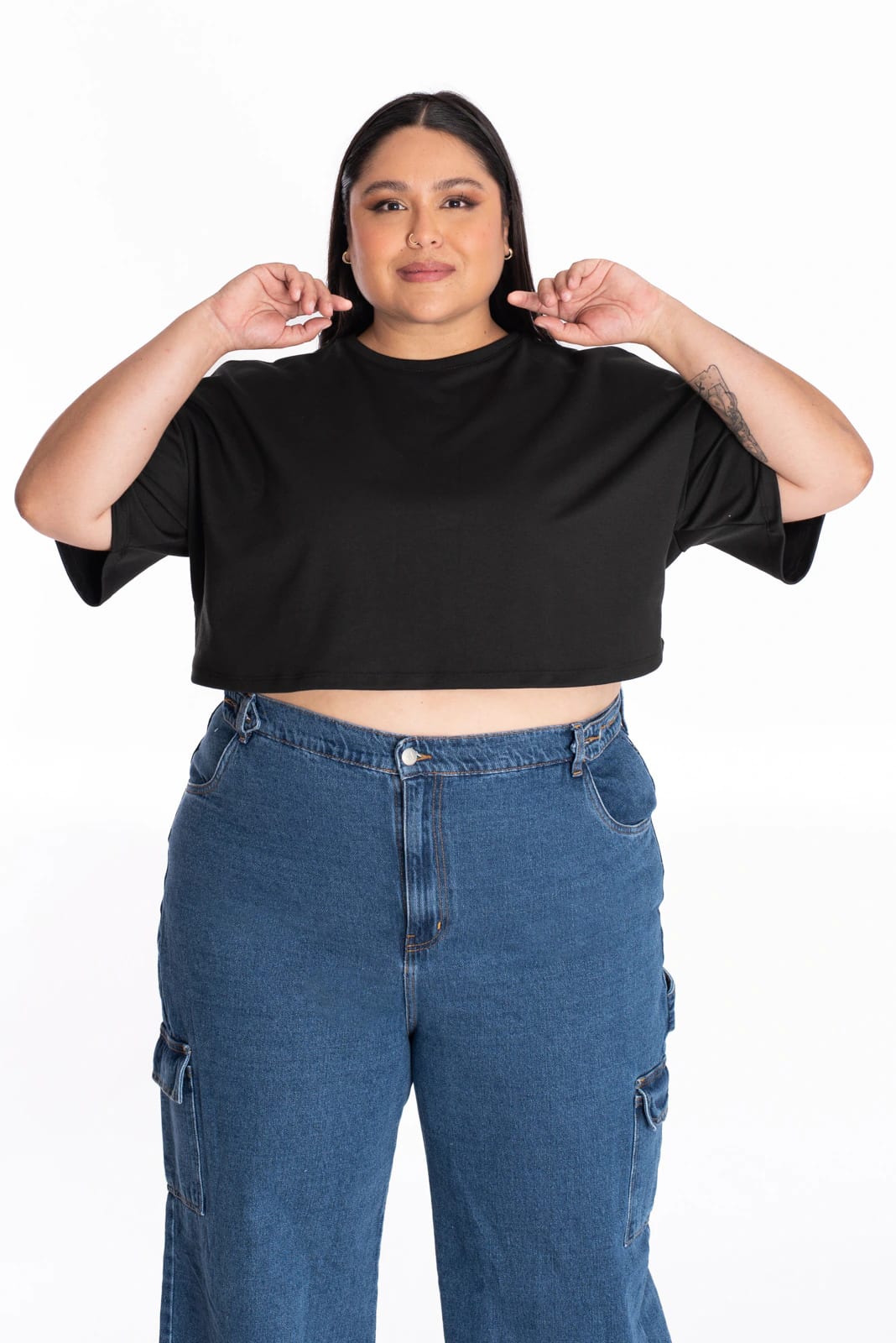 Crop Top Oversize Negro - imagen 7