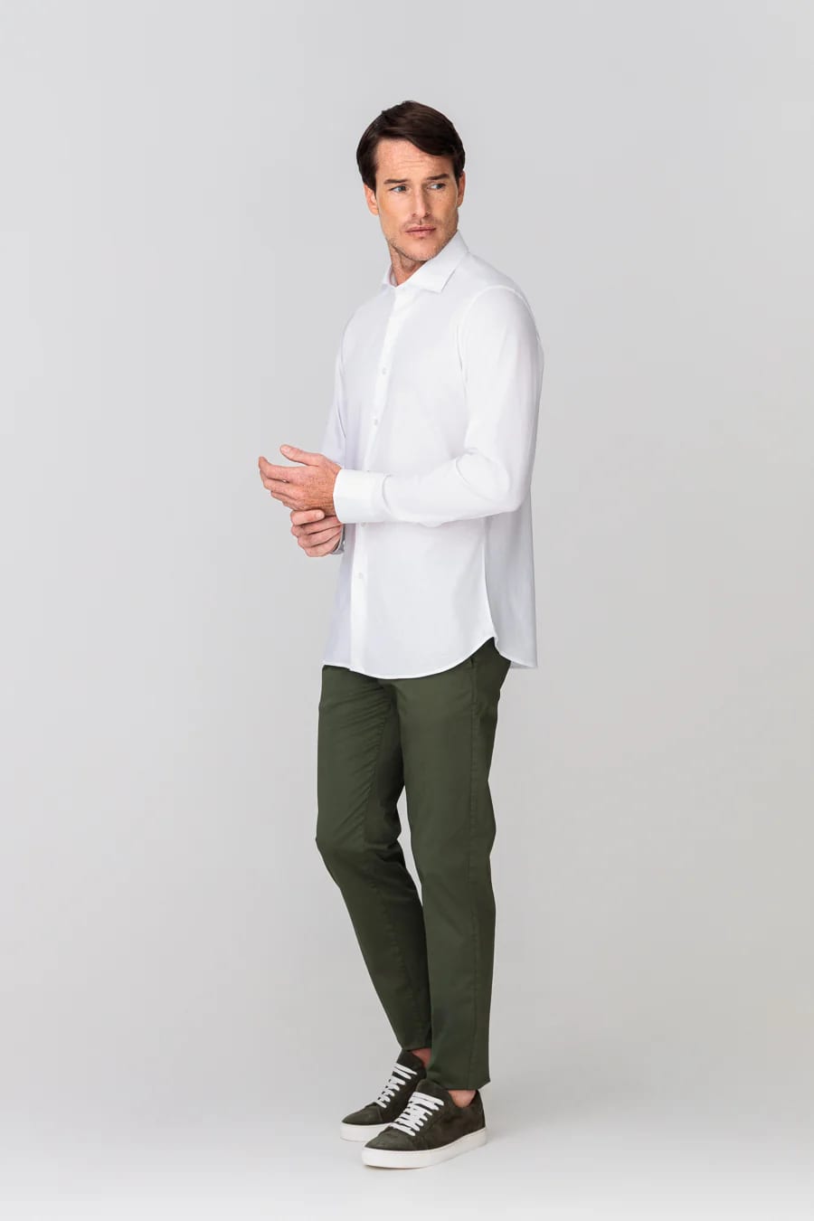 Men's cotton shirt white jersey - imagen 6