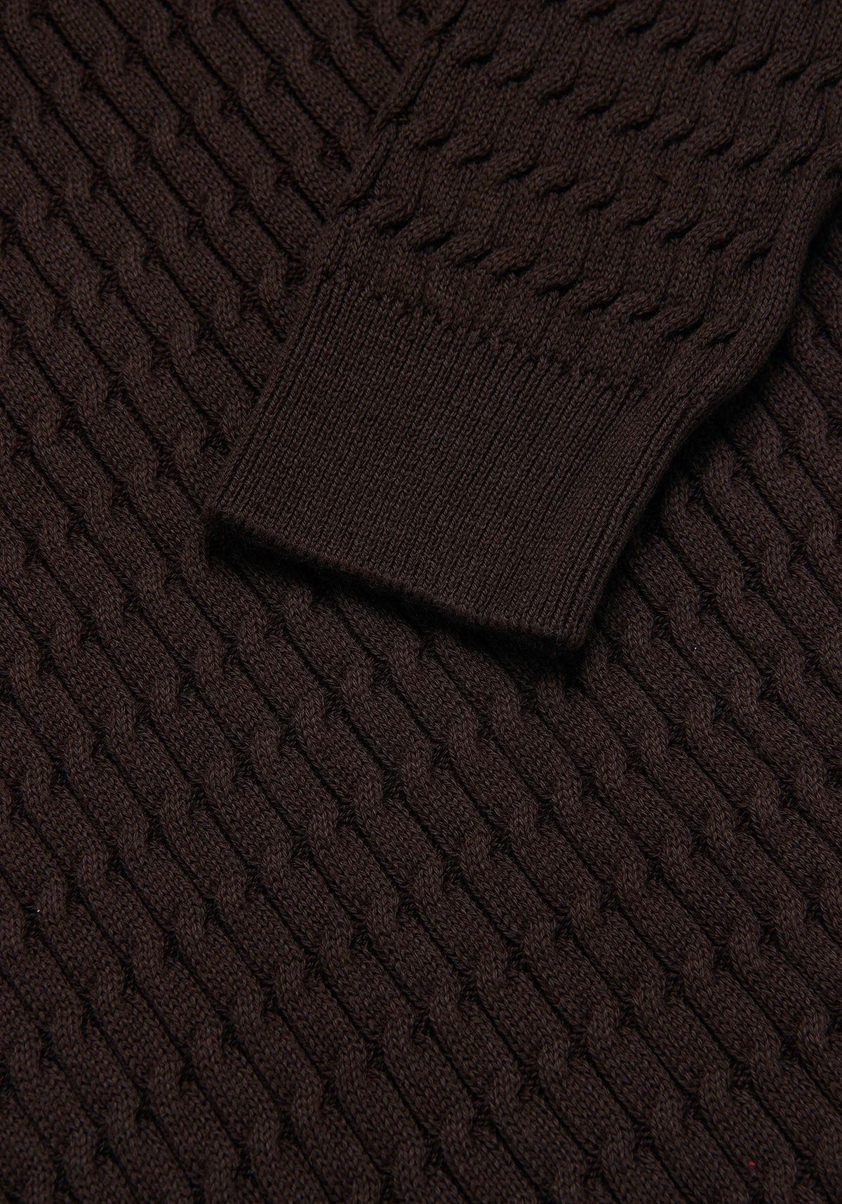 Saco Trenzado Half Zip Algodón Chocolate - imagen 3