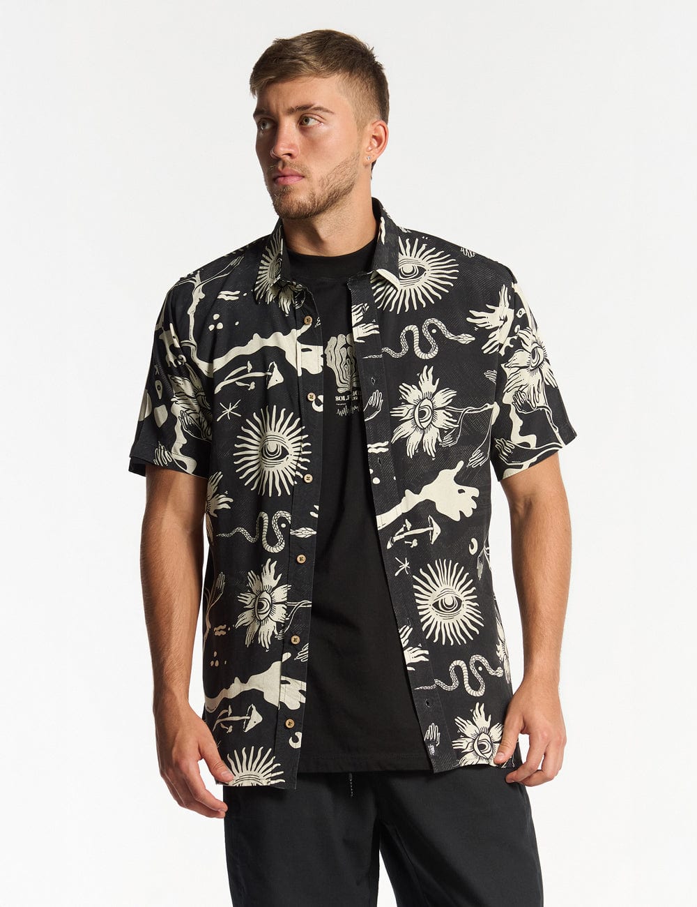 Camisa Regular Fit Chacras  negro + crudo Hombre - imagen 5