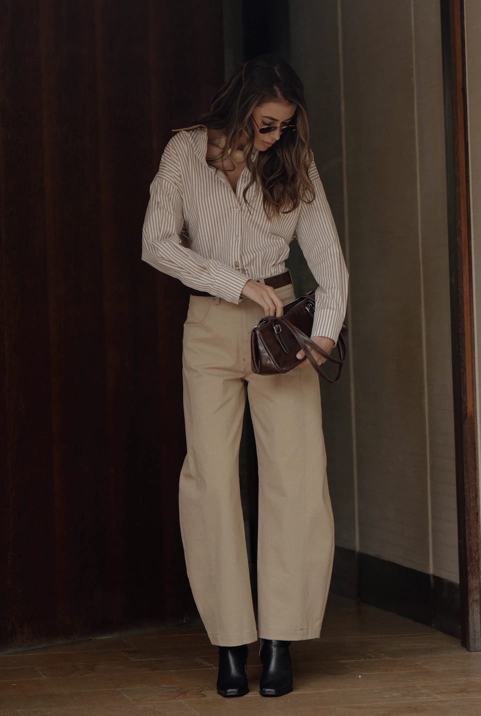 Pantalón Barrel de algodón | Khaki - imagen 4