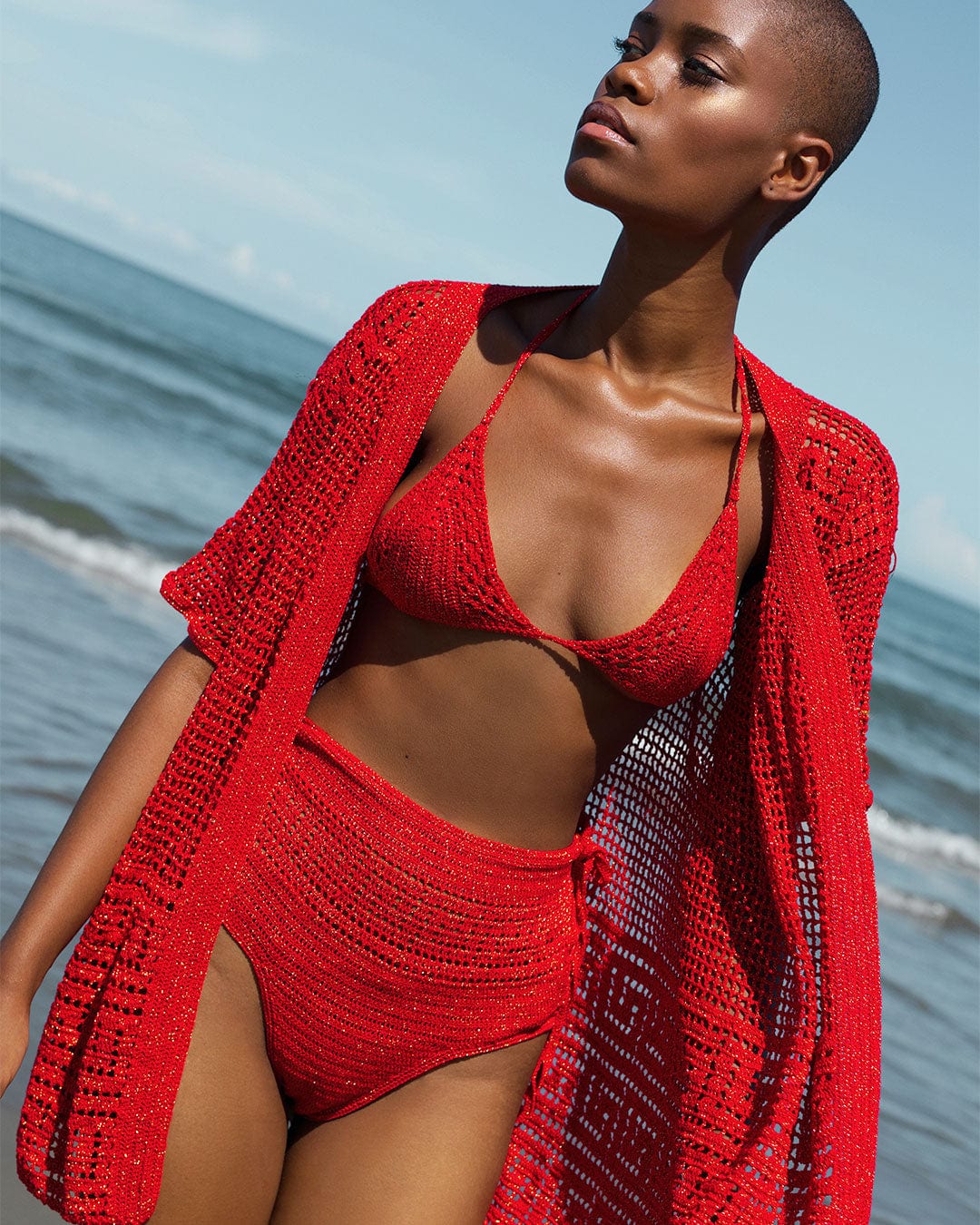 T-Shirt Crochet Dress Ipapule red - imagen 1