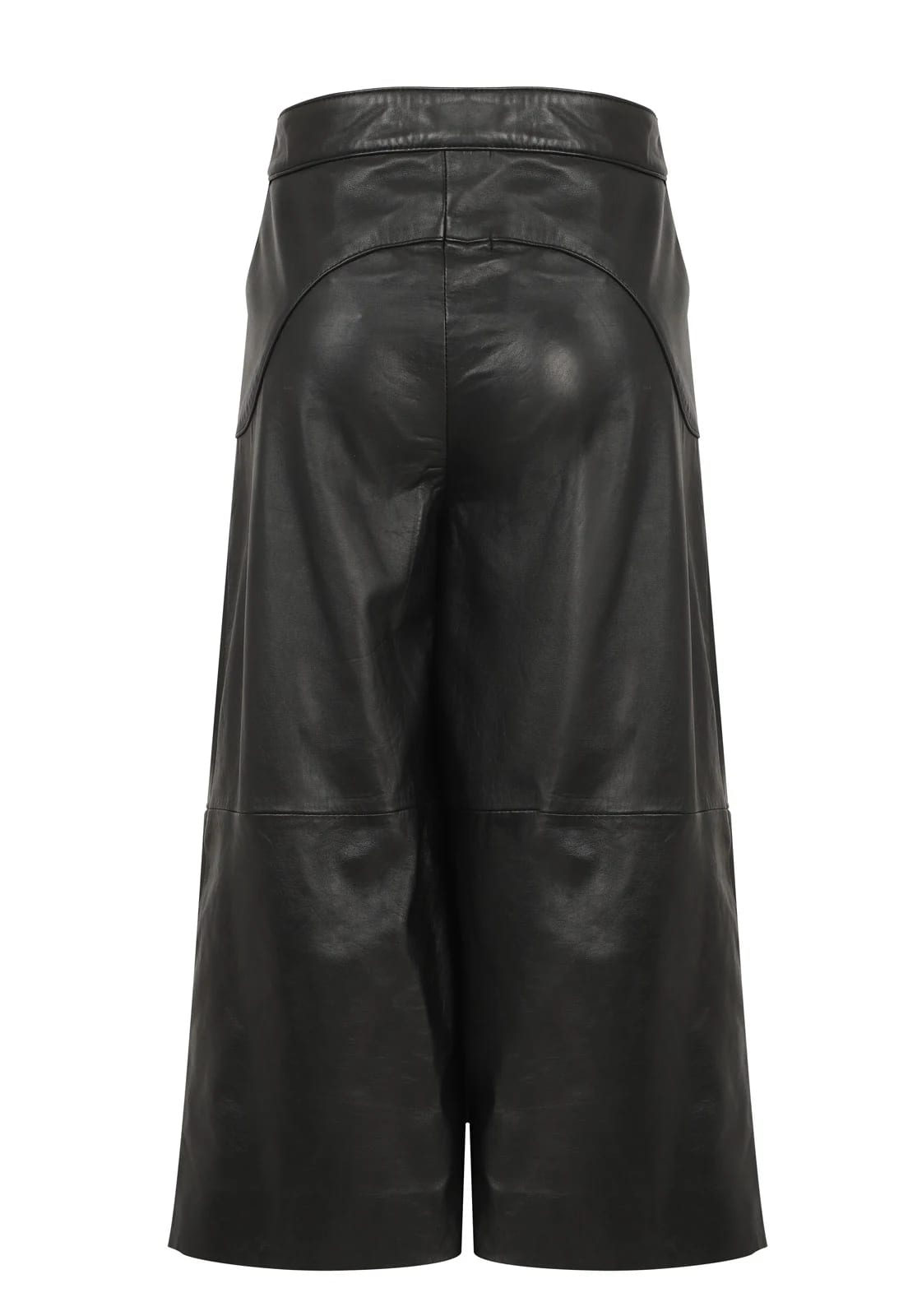 SHORT LEATHER WIDE LEG TROUSERS - imagen 4