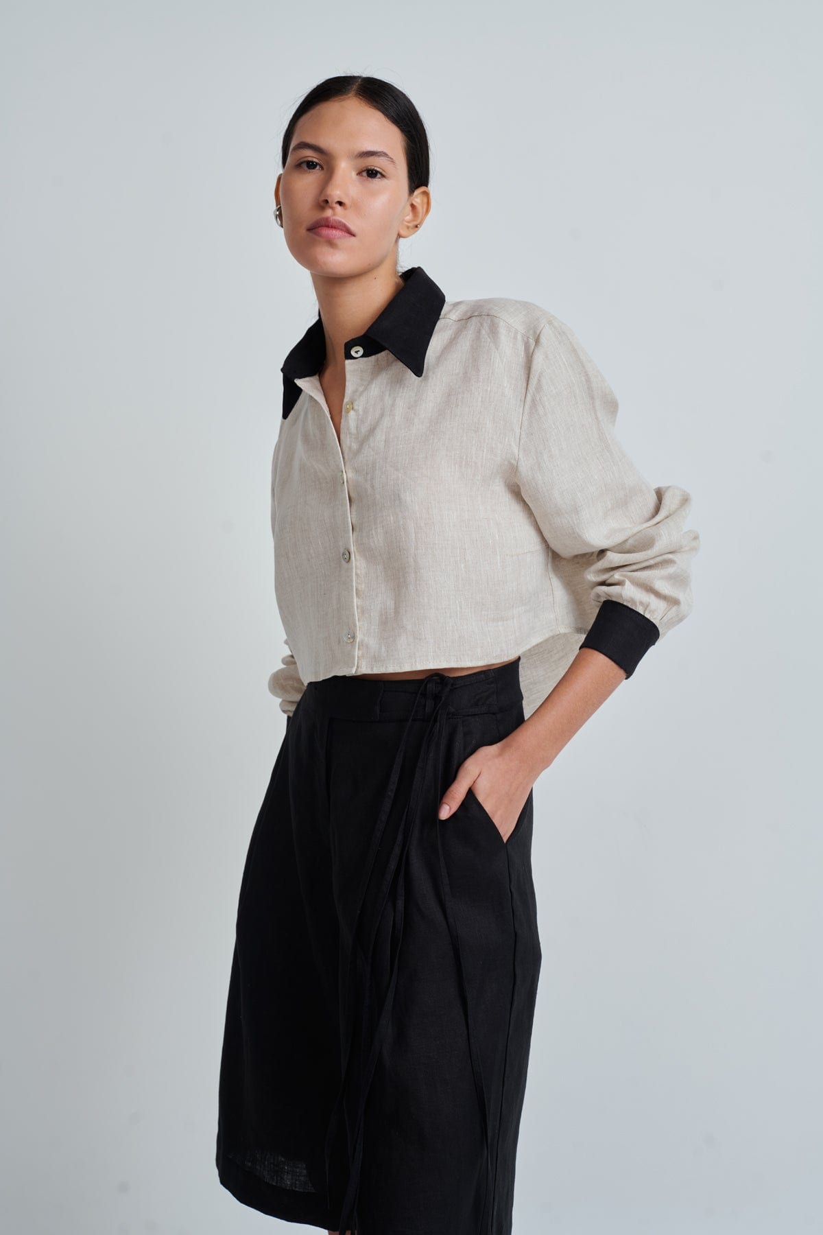 FEFI SHIRT NATURAL/BLACK - imagen 2