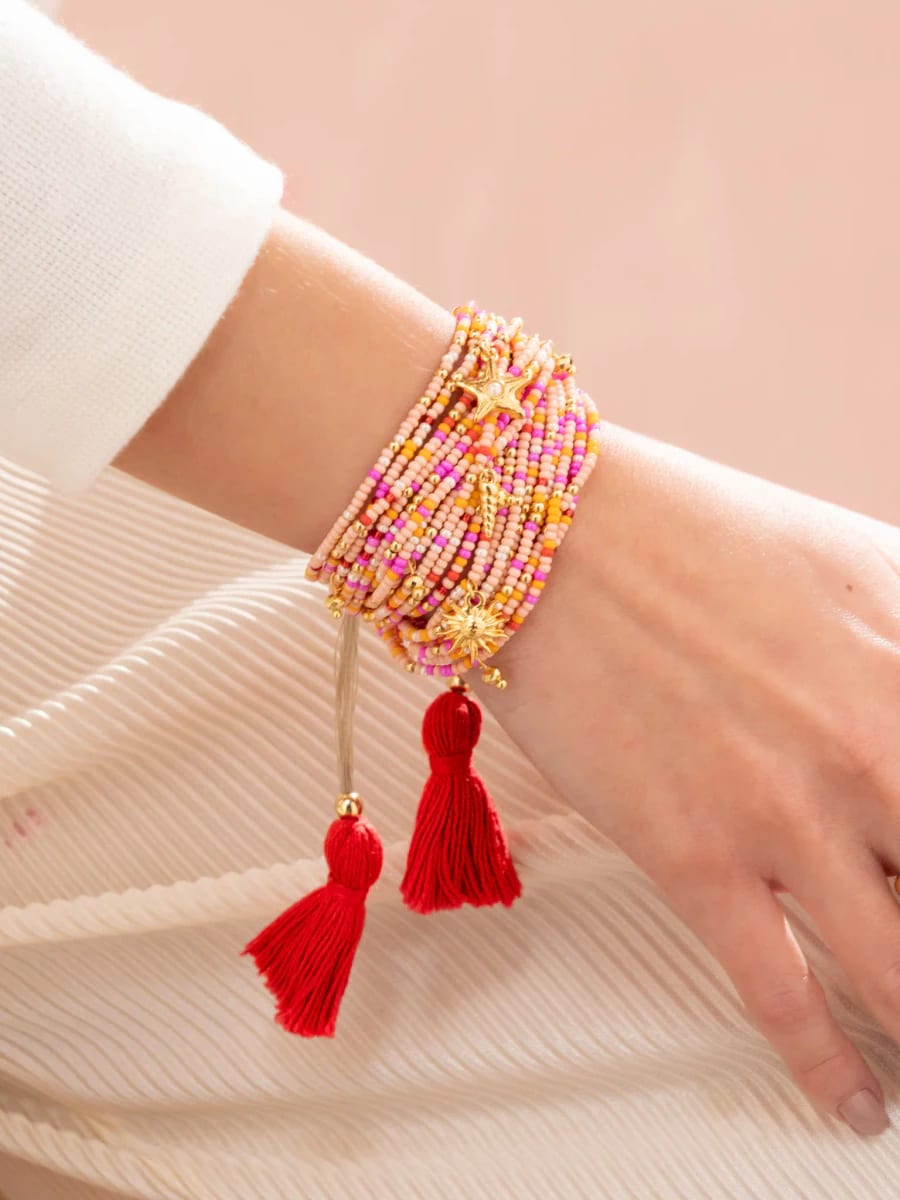 Pulsera Borlas con dijes marinos + Aretes - imagen 1