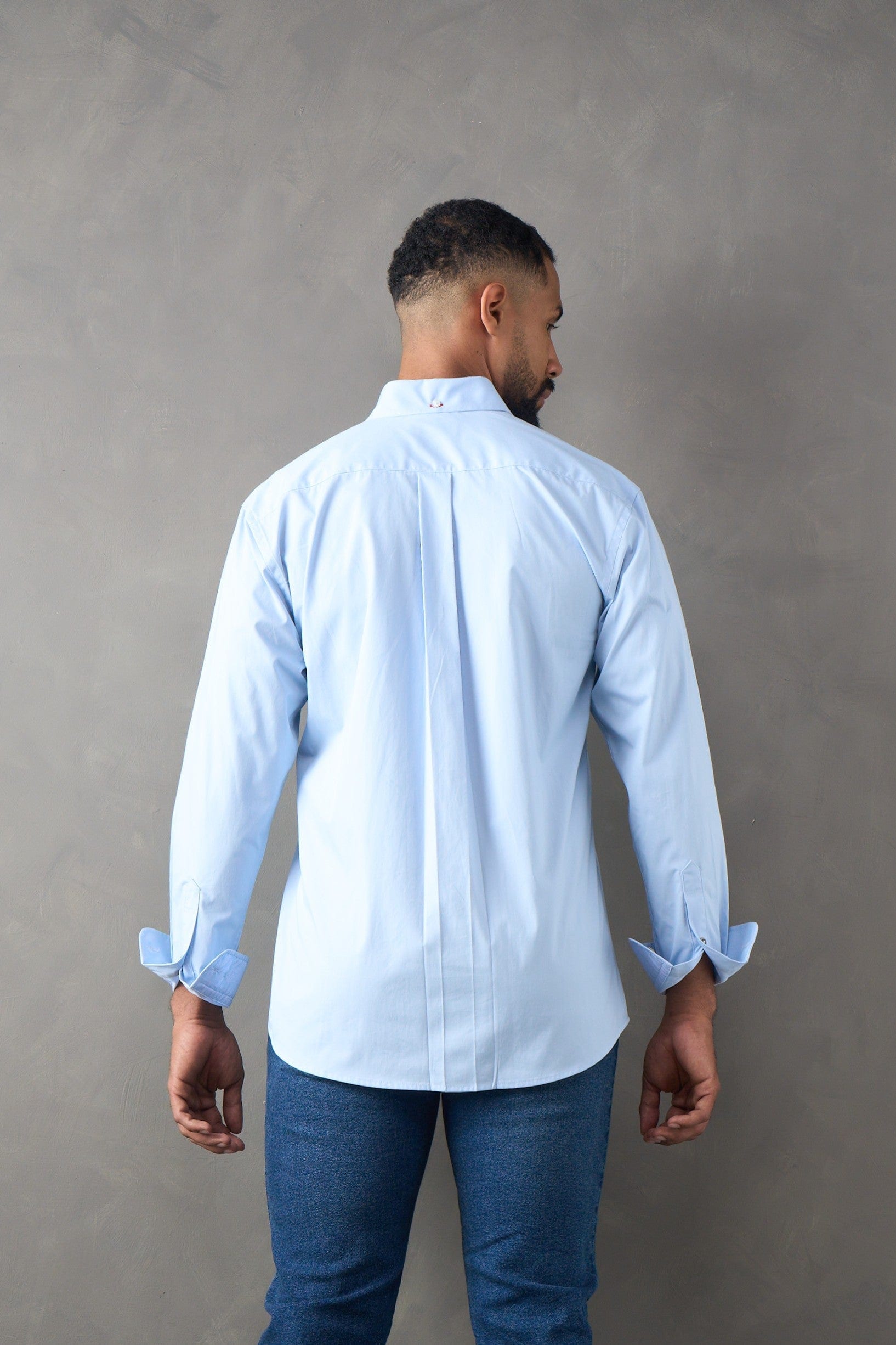 Camisa manga larga regular fit azul medio - imagen 2