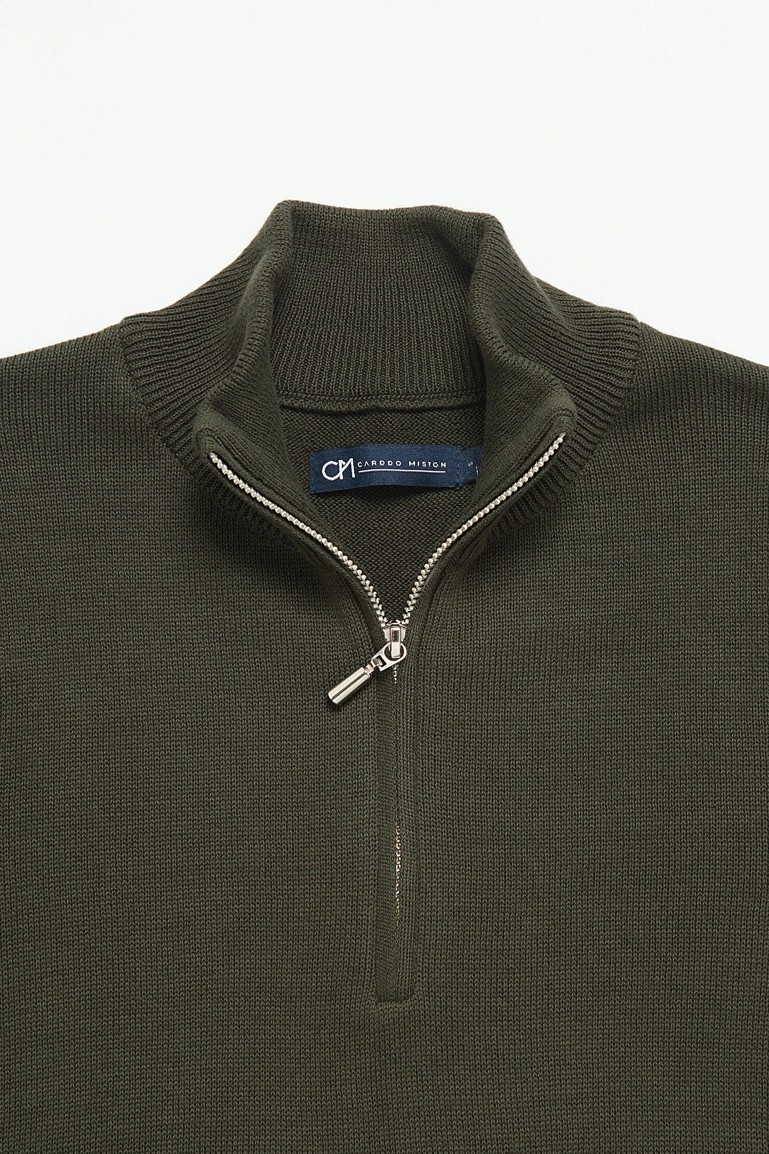 Saco Half Zip Algodón Verde Militar - imagen 2