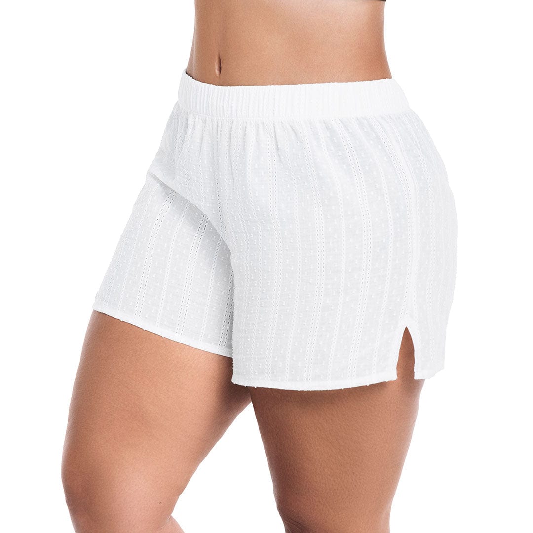 SHORT SALIDA DE BAÑO ELABORADO EN TELA CON TEXTURA - imagen 1