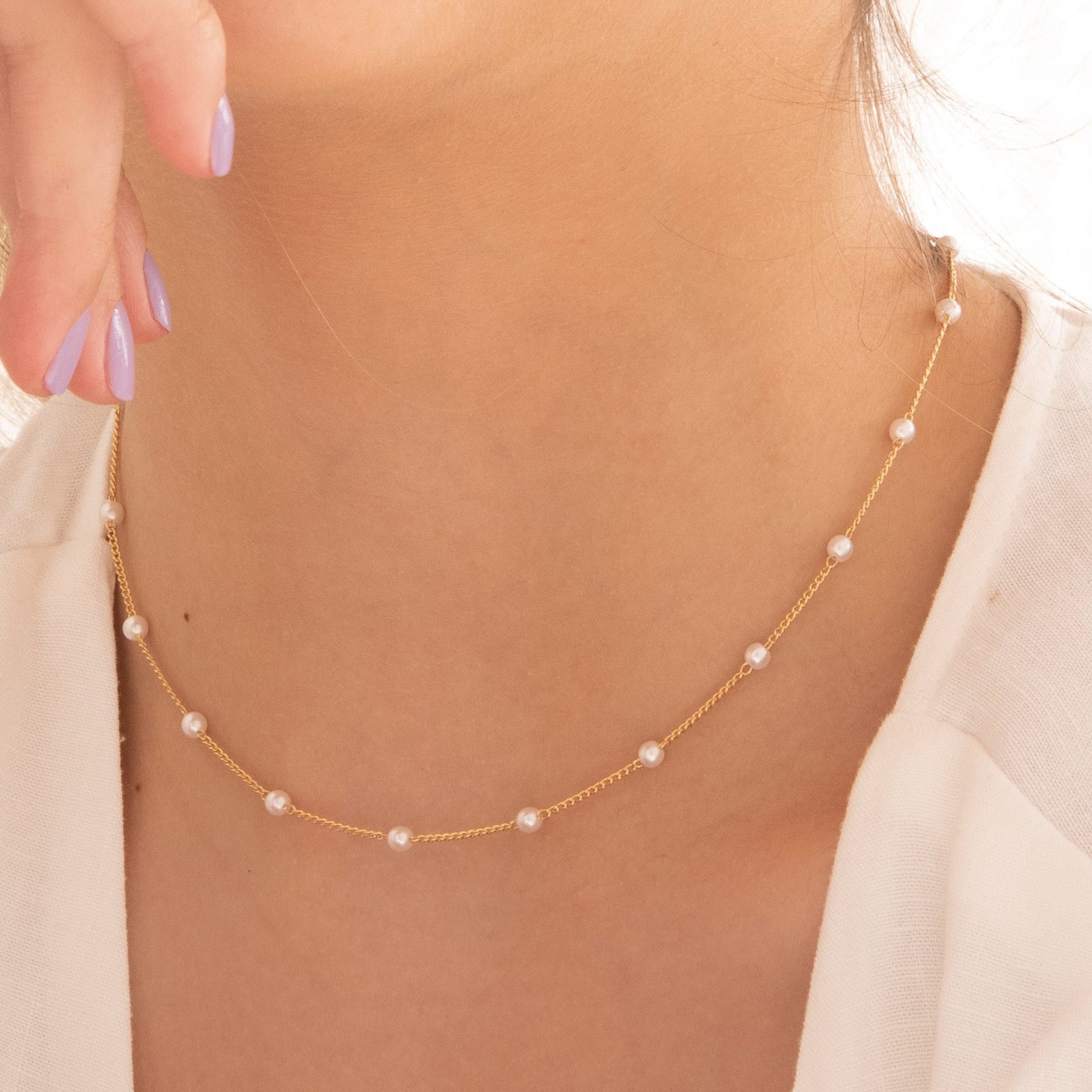 Choker Perlas + Aretes - imagen 1
