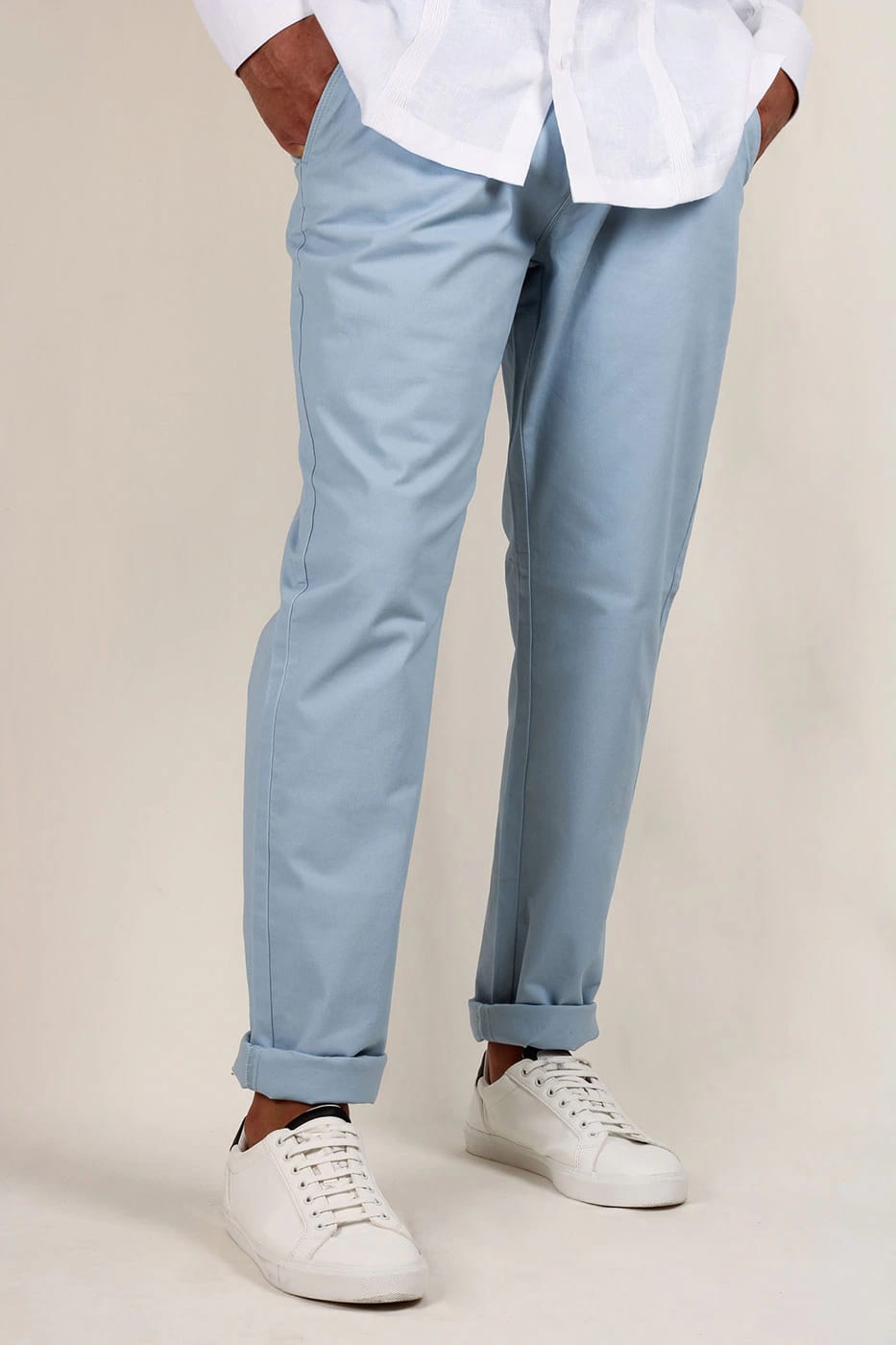 Pantalón Classic Fit Dril Azul Claro - imagen 1