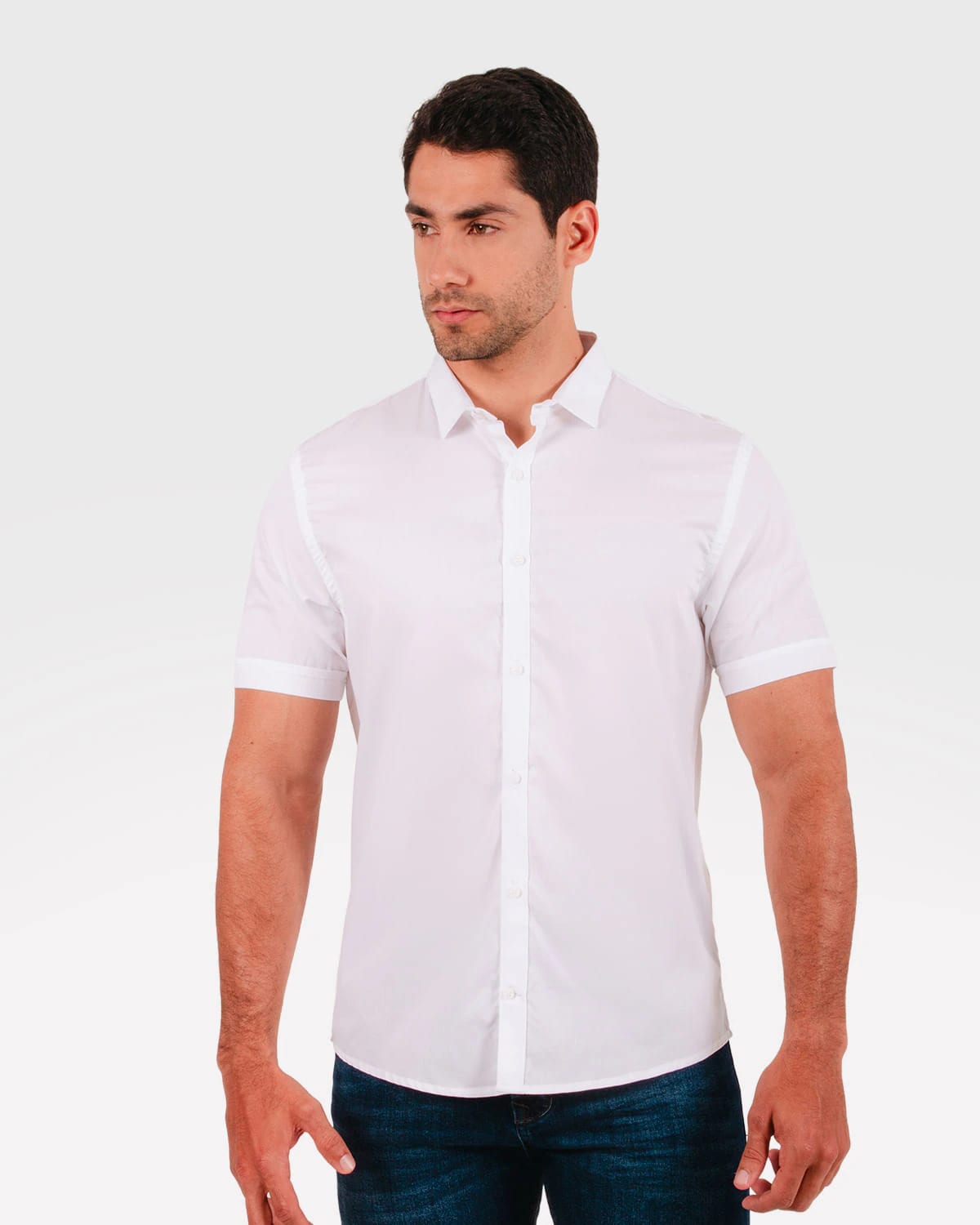 Camisa blanca manga corta para hombre - imagen 14