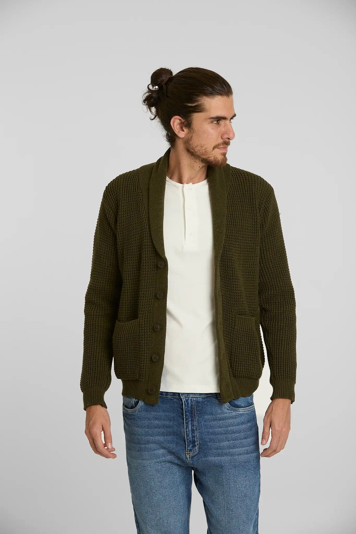 Sweater Tejido Shawlneck Verde - imagen 10
