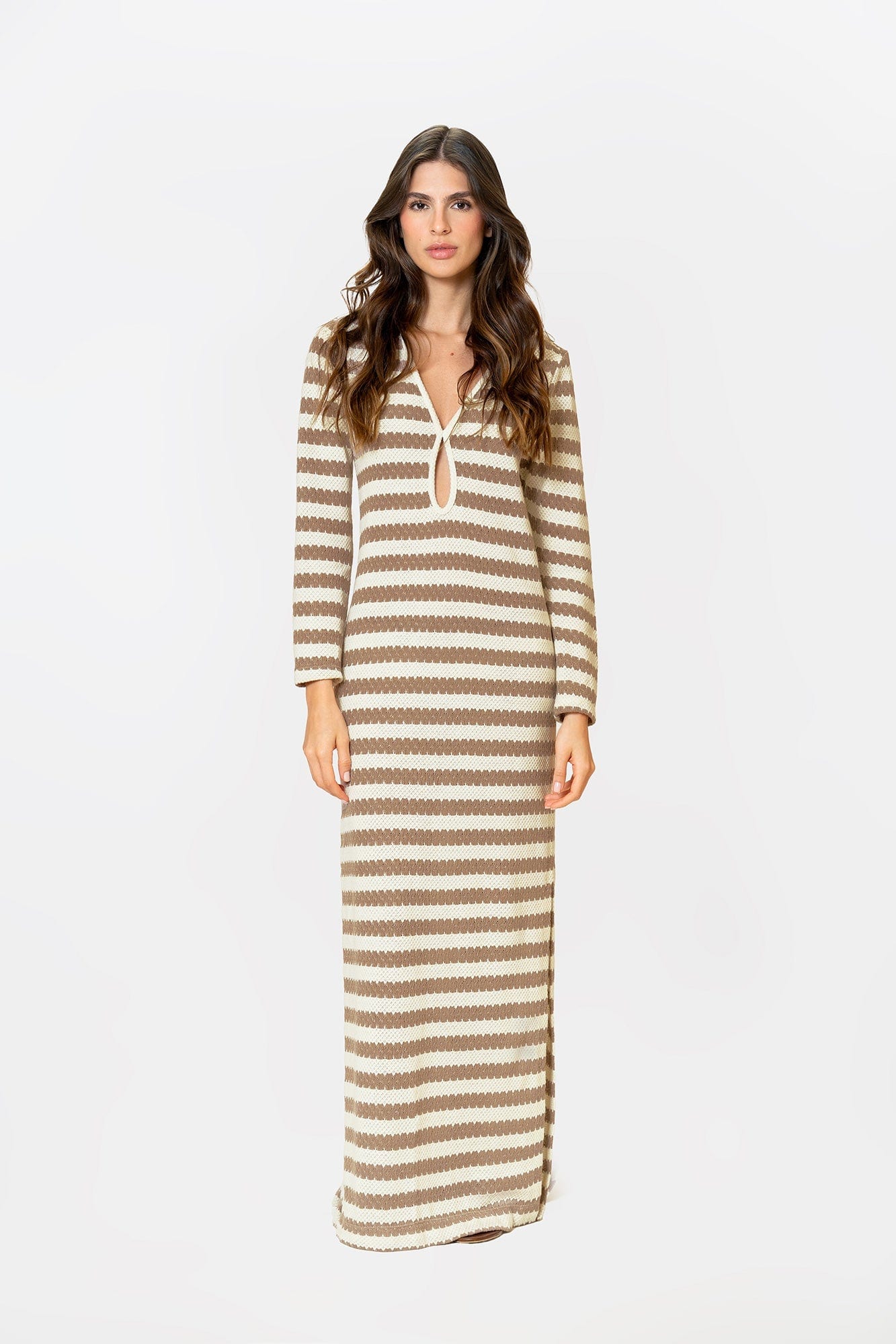 Vestido Brocatto Beige - imagen 1