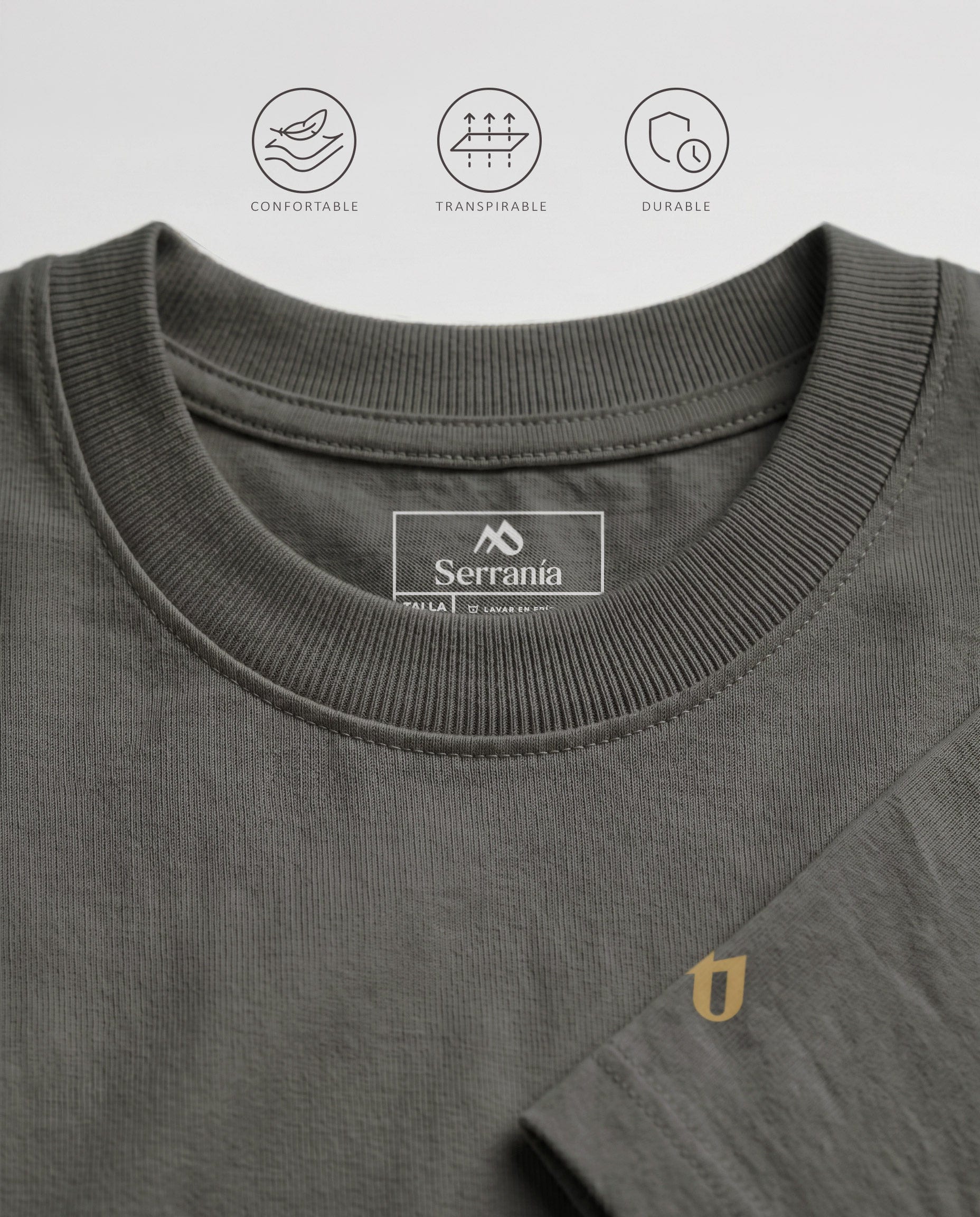 Set 3 Camisetas Slim Fit: Gris Oscuro + Neblina + Blanca - imagen 4
