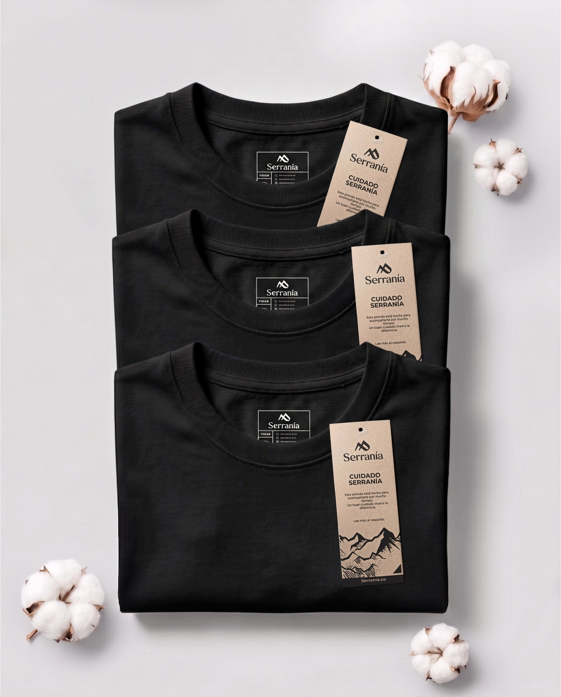 Set 3 Camisetas Slim Fit Negras - imagen 1