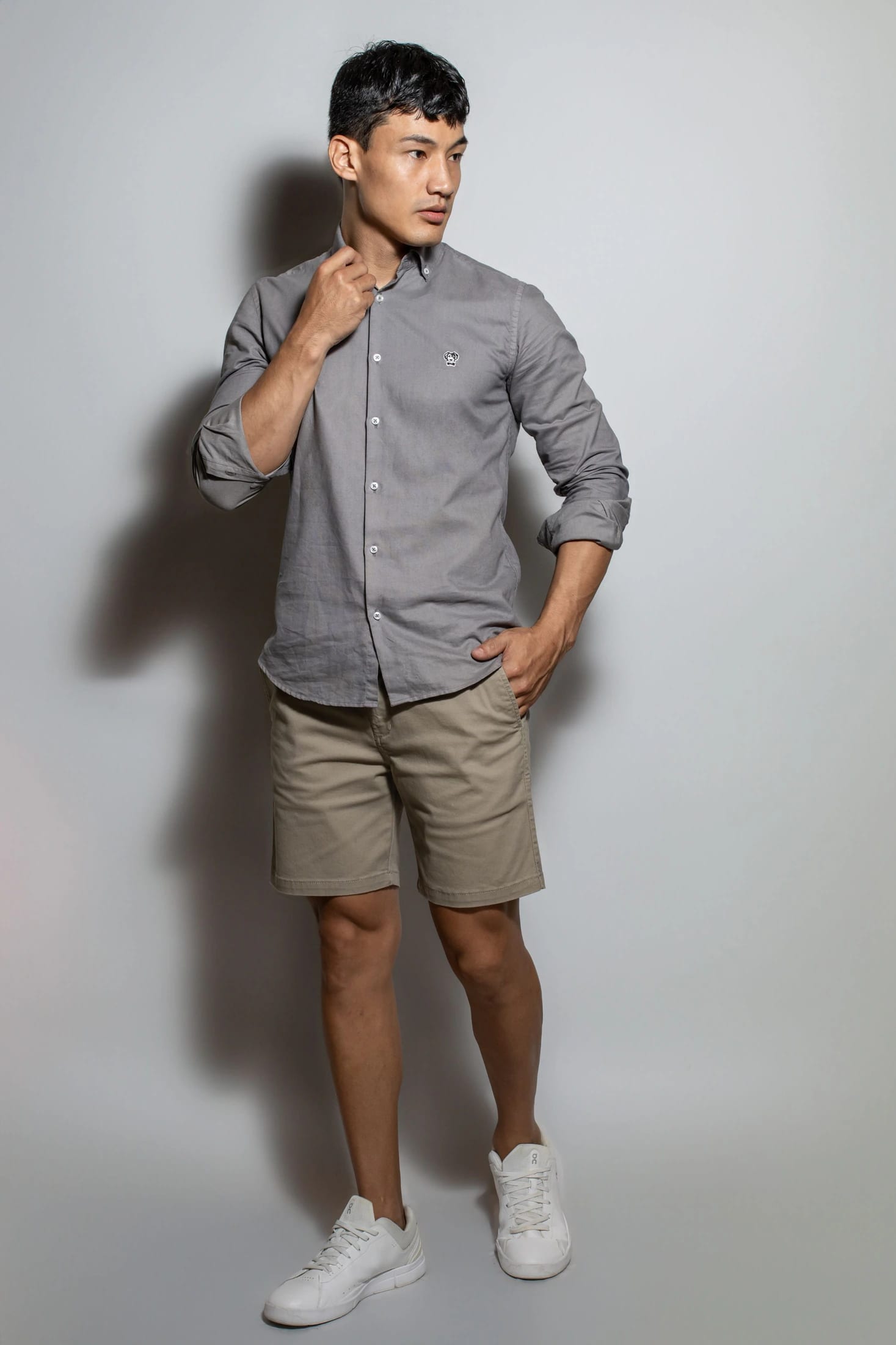 Camisa Antimanchas Popelina Gris Oscuro - Talla Slim - imagen 1