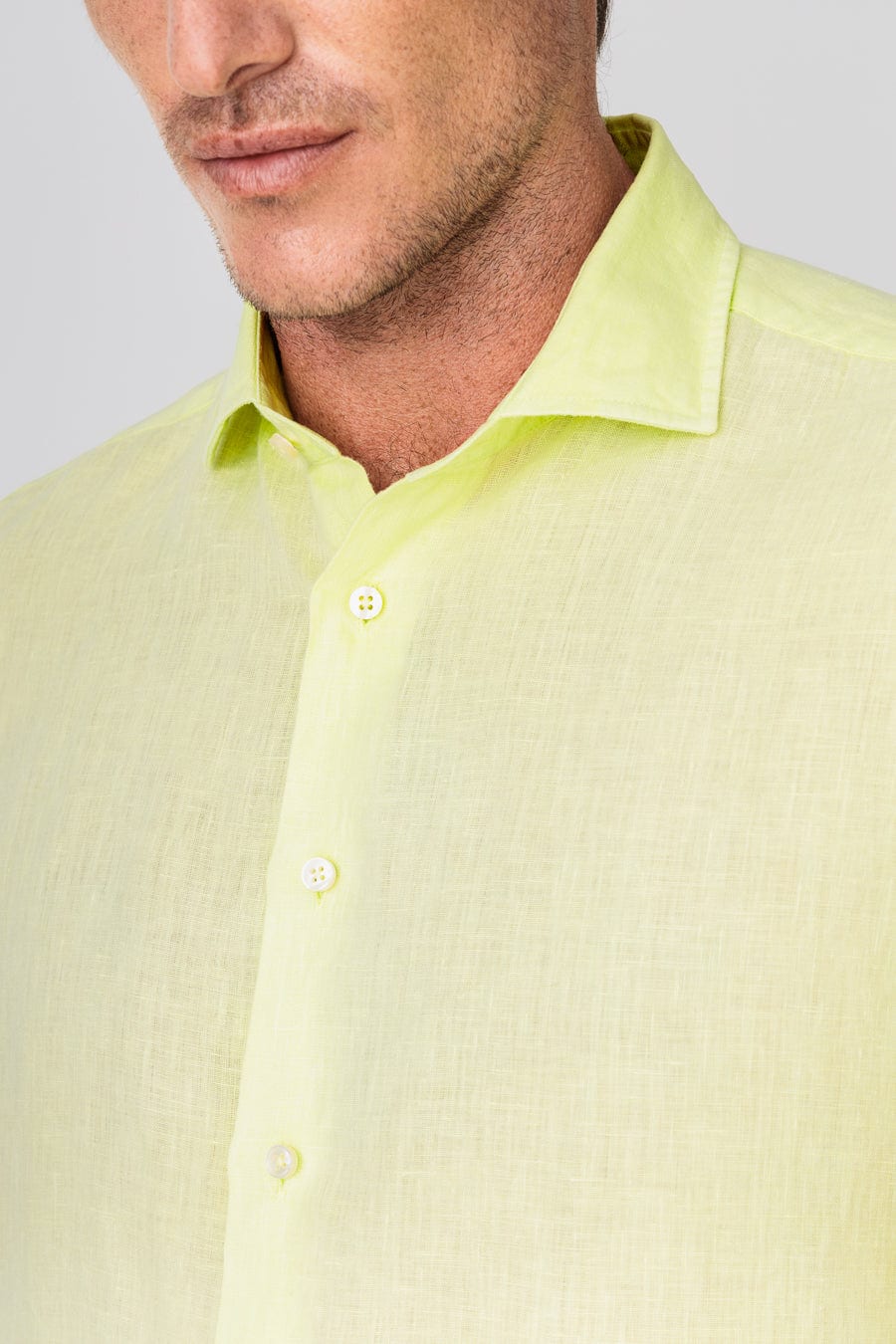 men’s linen shirt lime - imagen 4