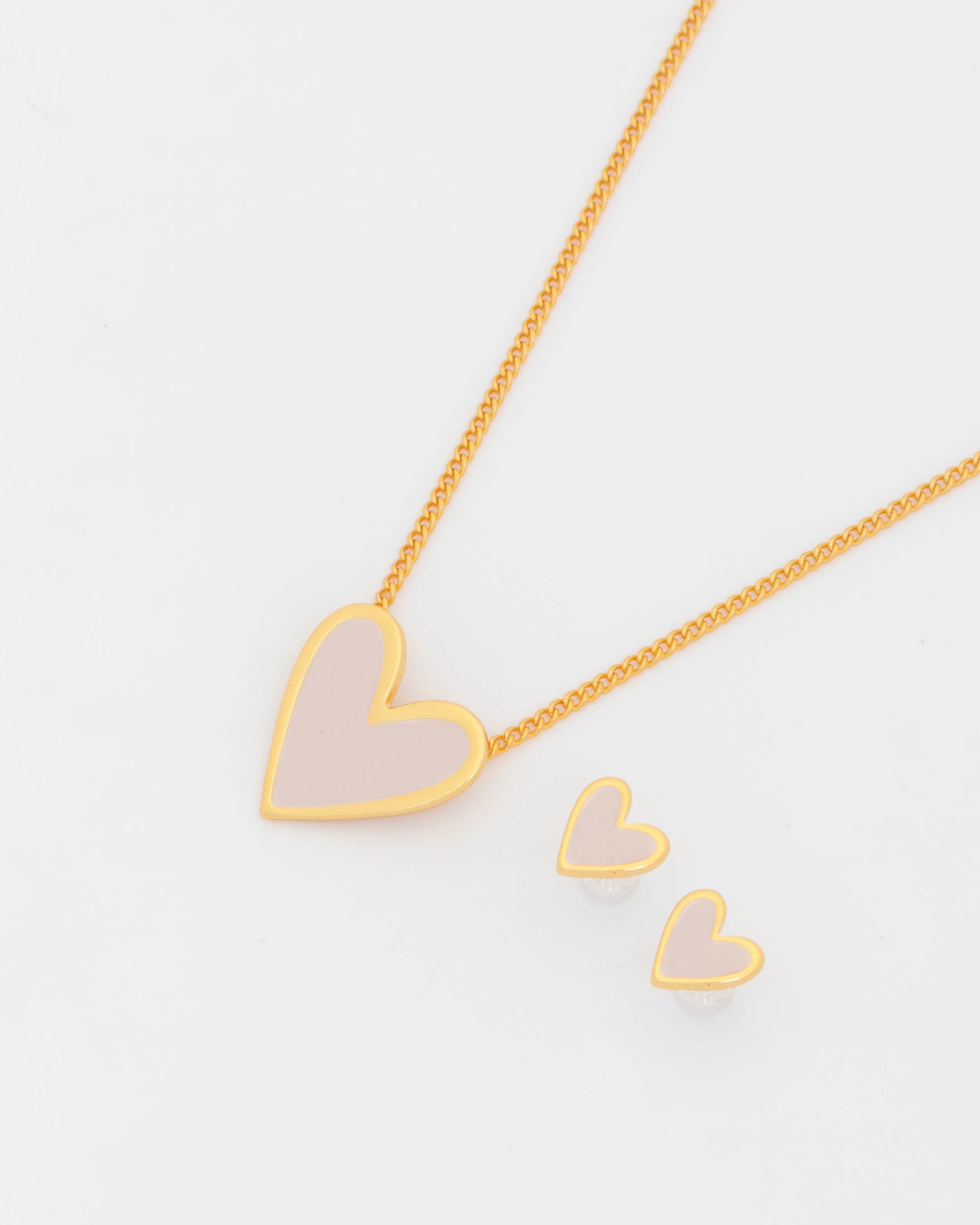 Set Cadena + Aretes Corazón - imagen 2