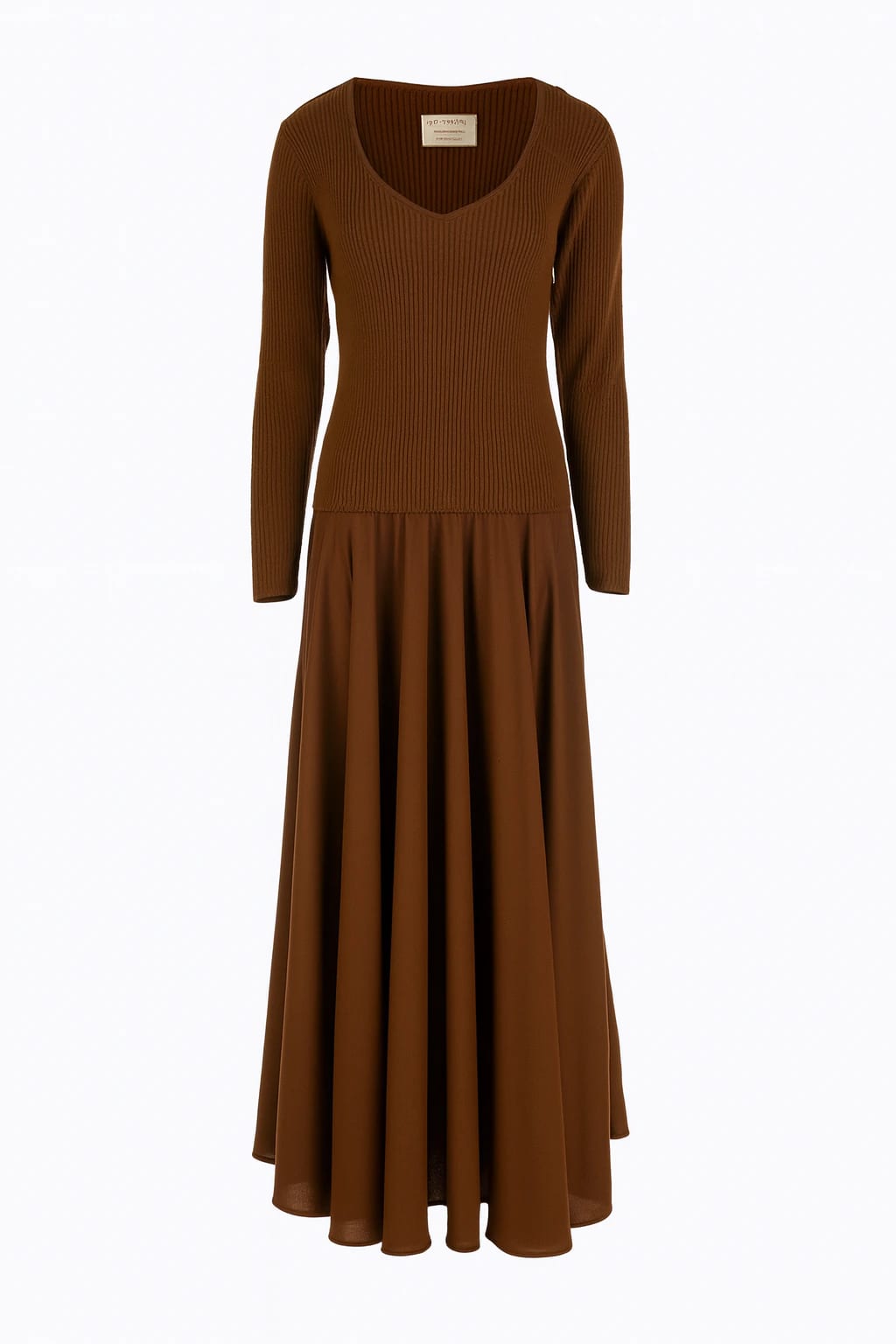 PLUM KNIT AND LINEN DRESS - imagen 2