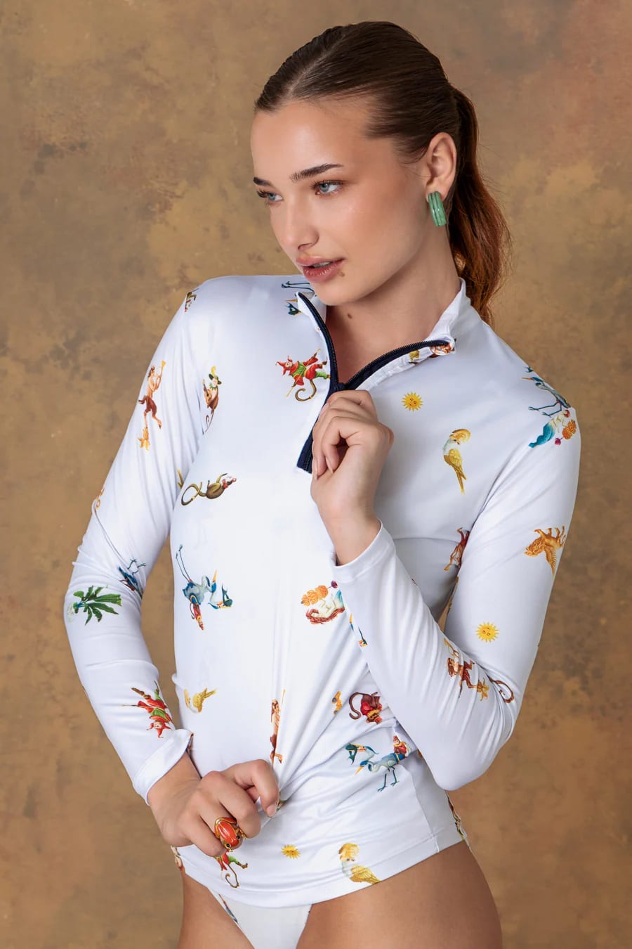 Women's beach shirt panteon white - imagen 3