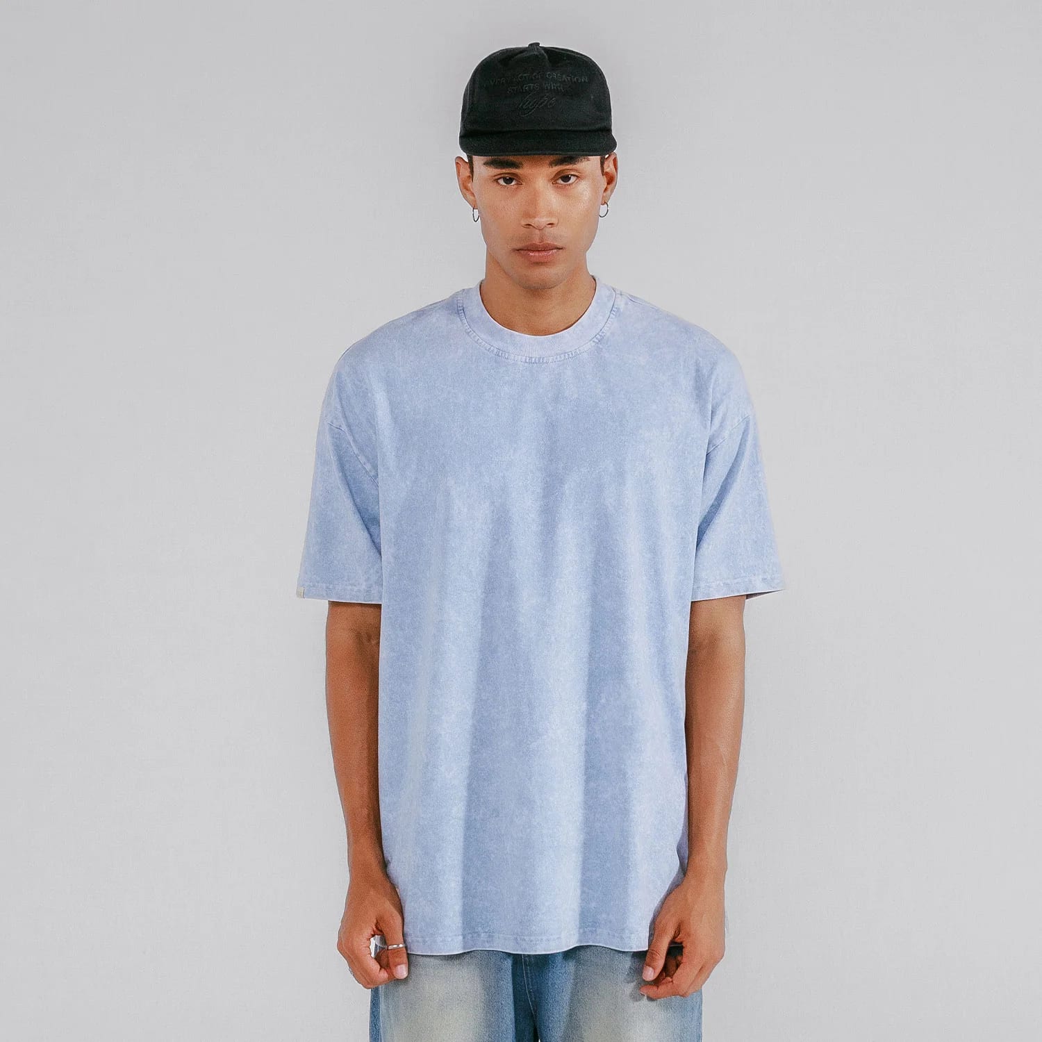 Oversized Washed T- Shirt - Blue - imagen 4