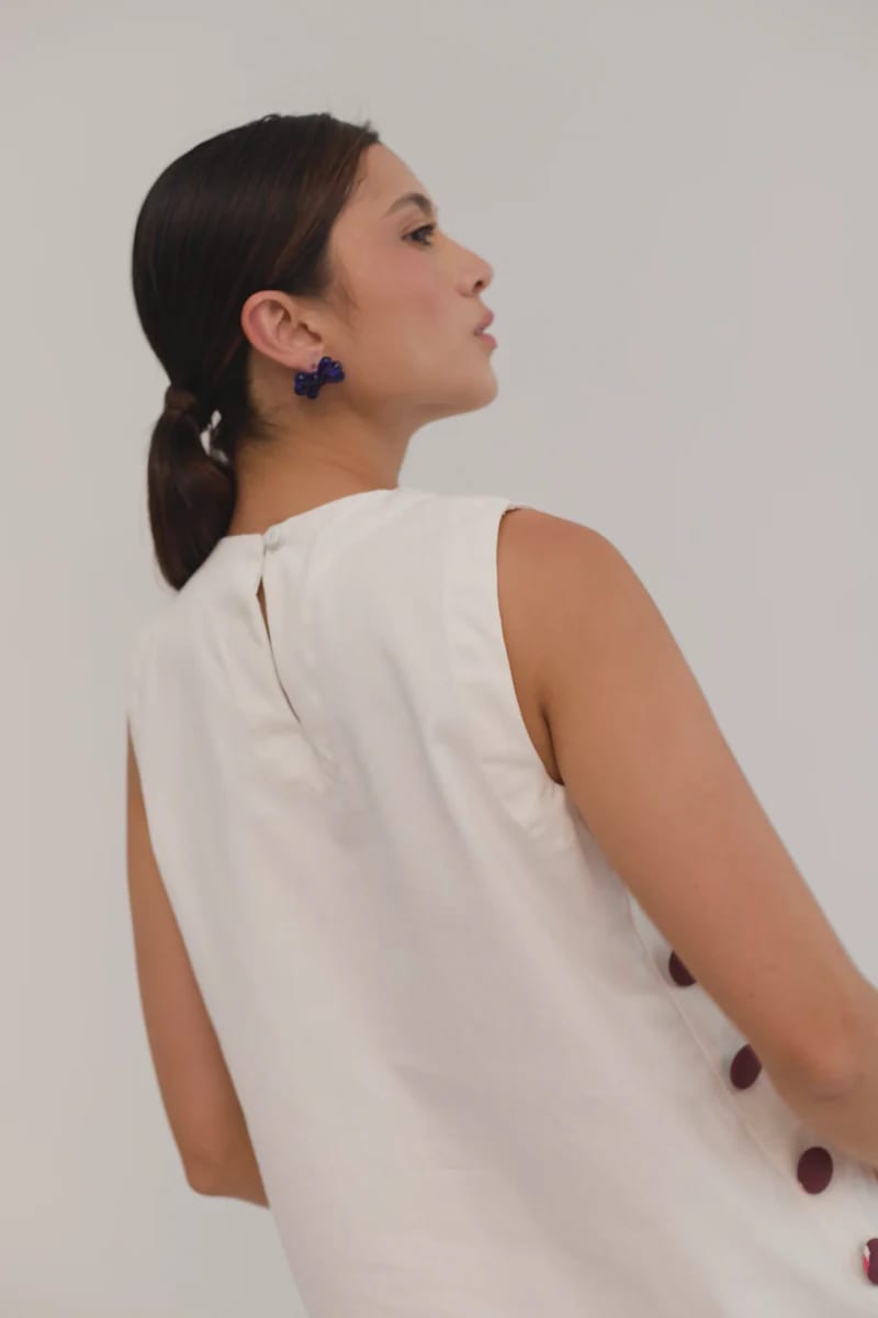 Vestido Anfitriona Cherries Crudo - imagen 6