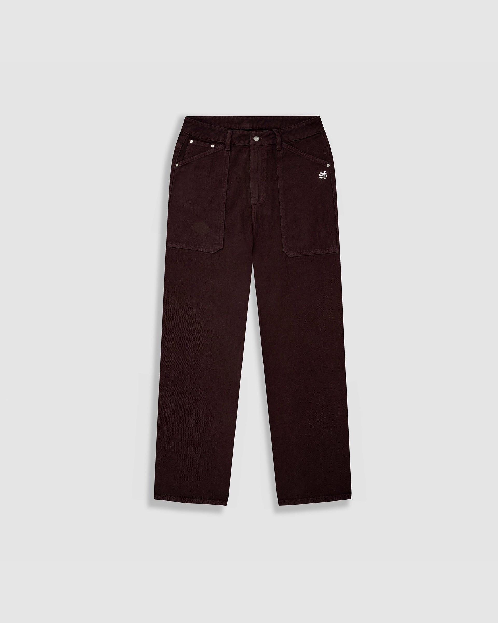 Pocket Straight Pants – Burgundy - imagen 1