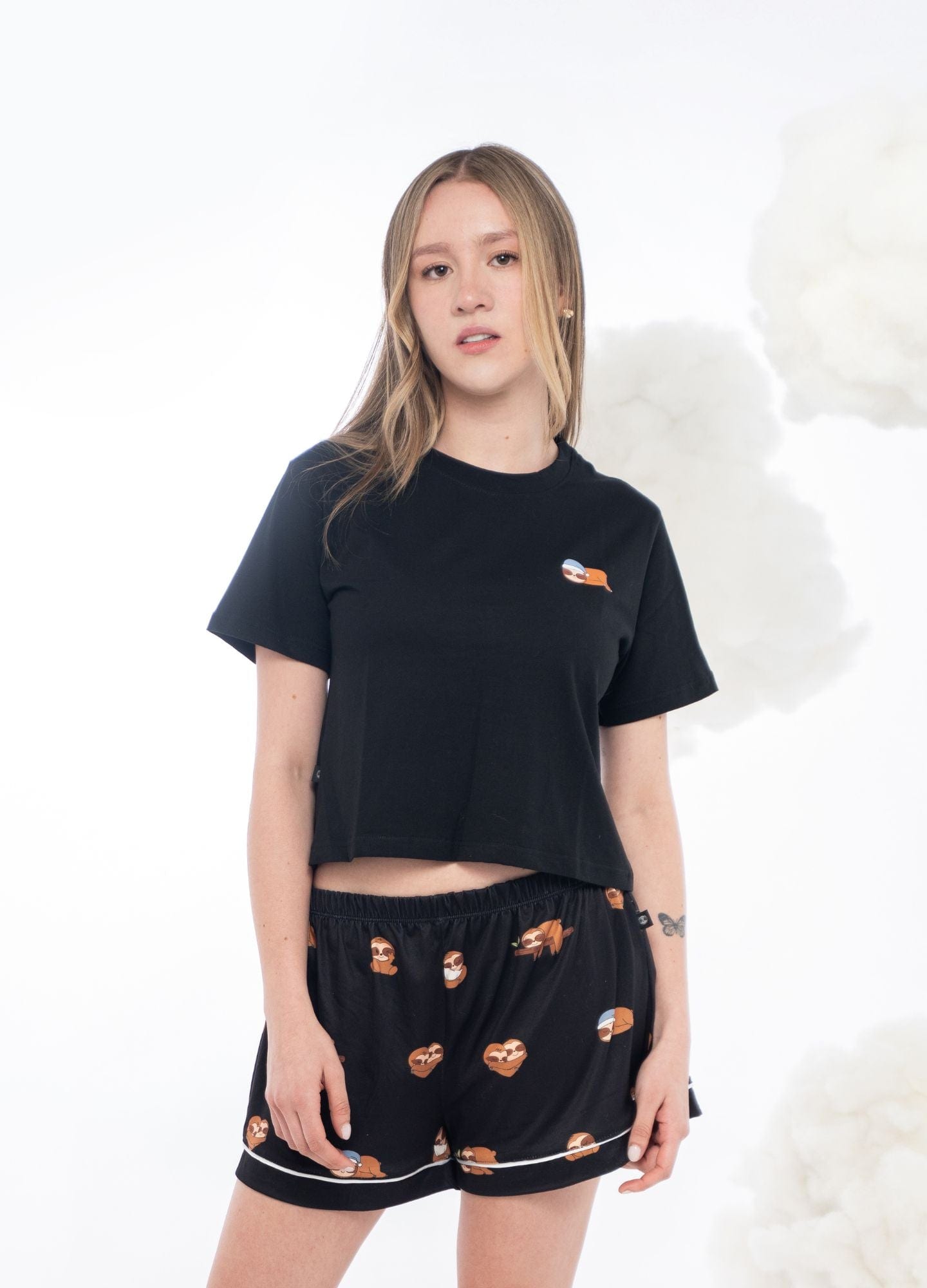 Conjunto Short Perezosos - Negro - imagen 2