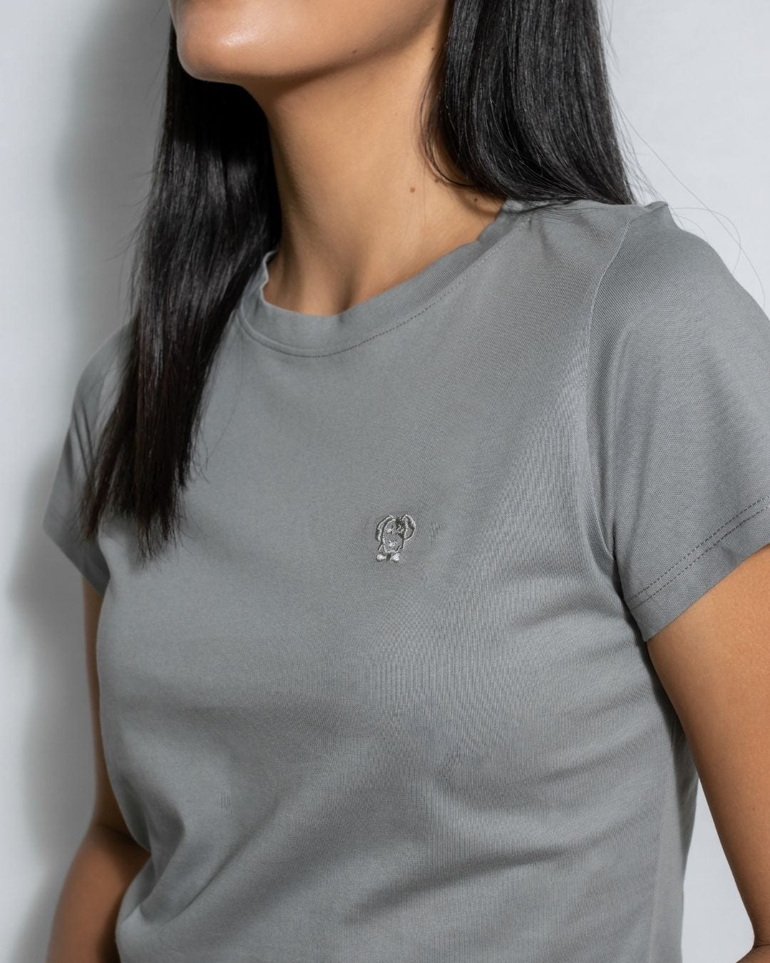 Camiseta Antimanchas de Mujer Gris logo Gris - imagen 2