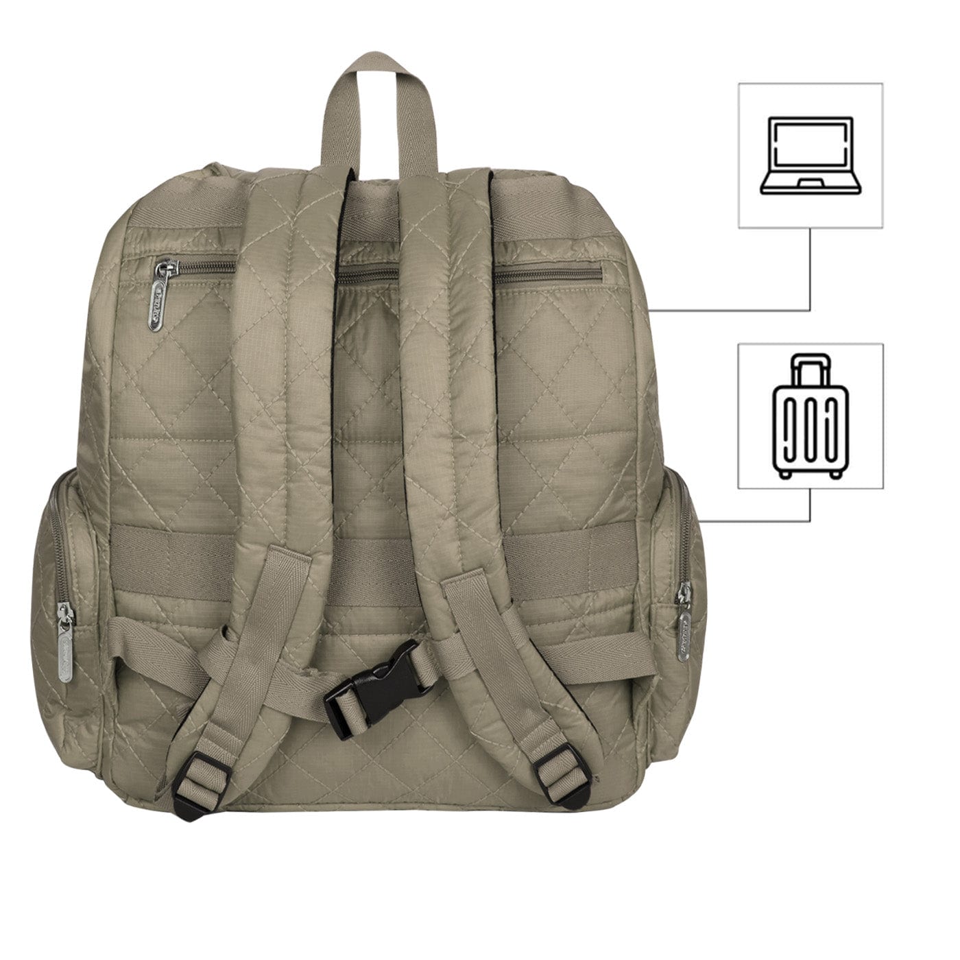 Morral Mochilero Pequeno Puffer Beige - imagen 4