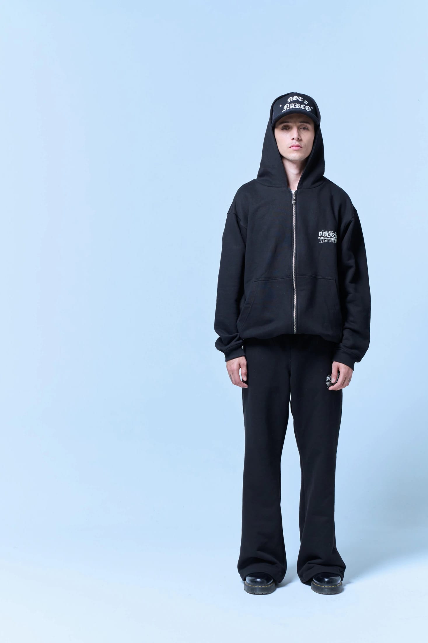 POLIZIA BLACK ZIPPER HOODIE - imagen 8