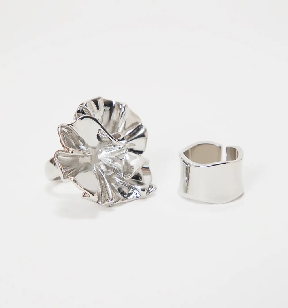 Anillo maxi flor y argolla set x2 - imagen 8