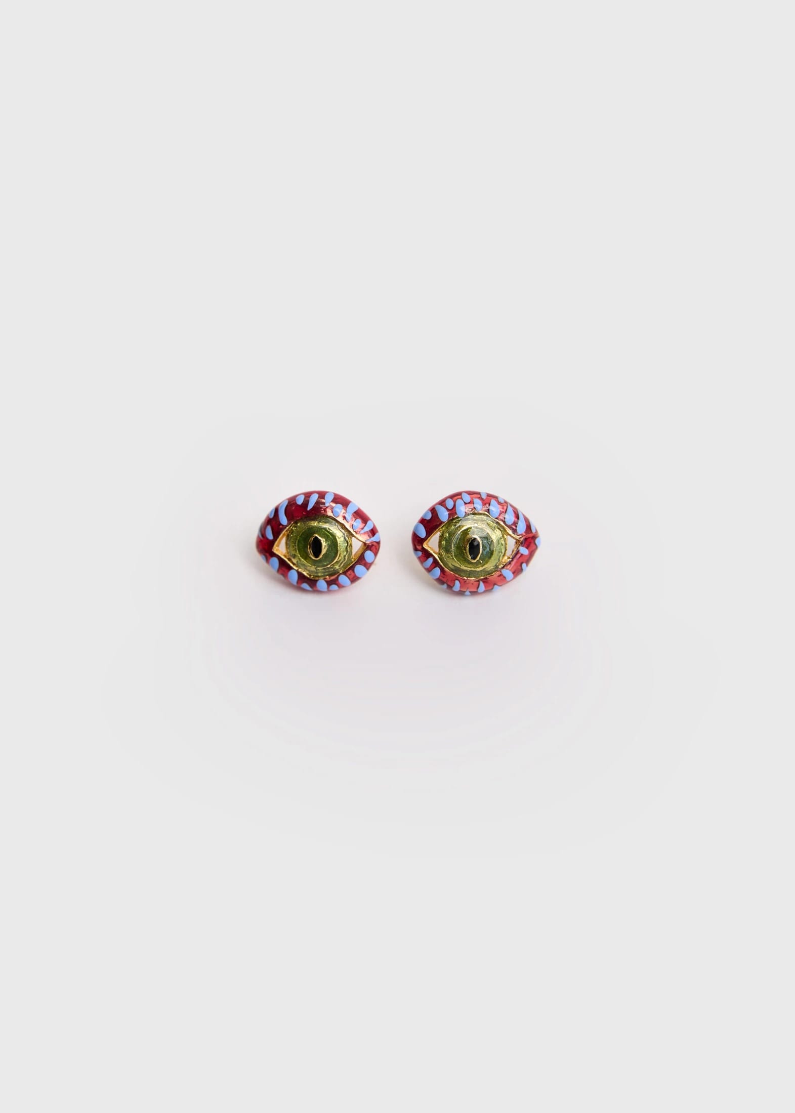 CAT EYE MINI BURGUNDY EARRINGS - imagen 1