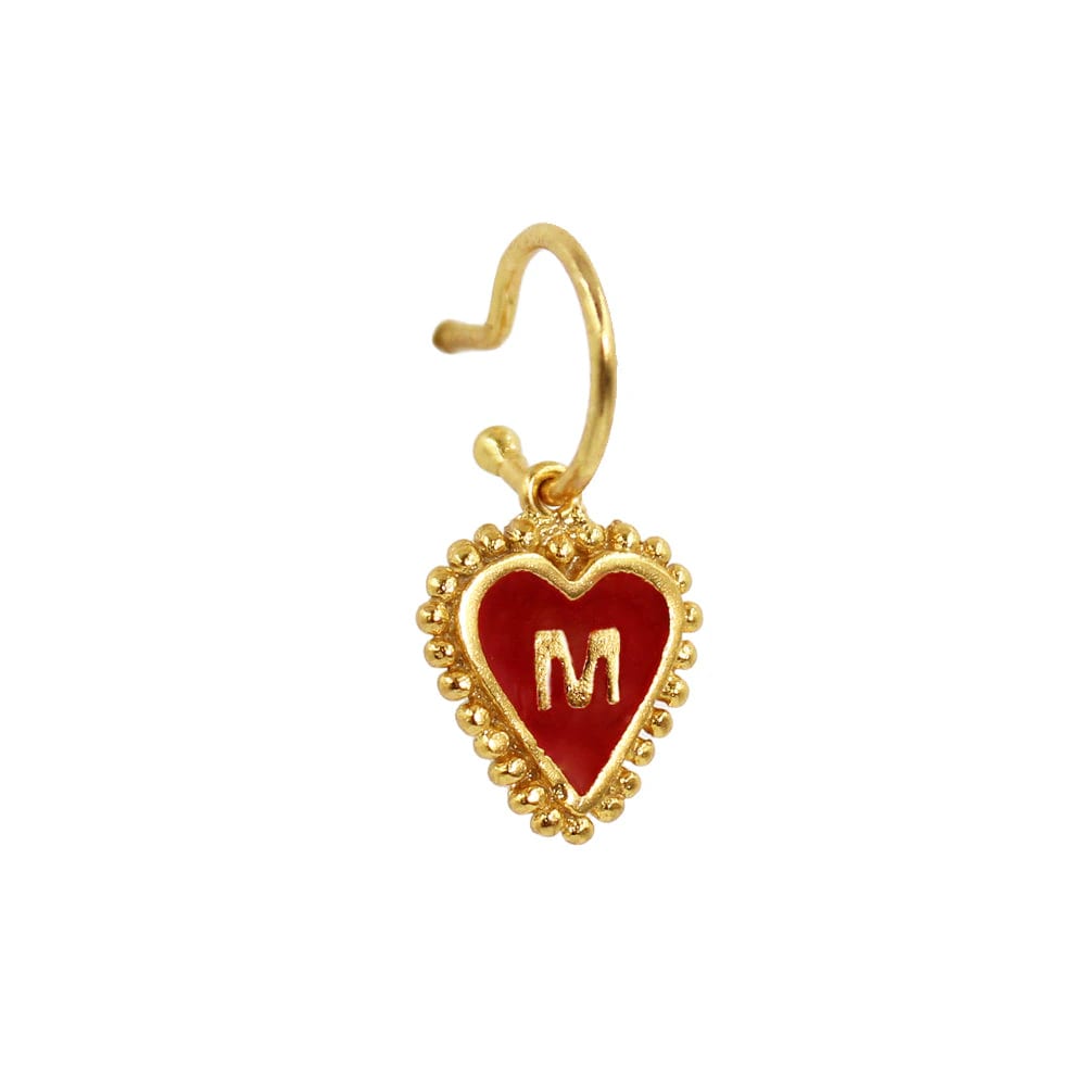 PreOrder Baby Hoops 9mm Letra Heart Plata - imagen 39