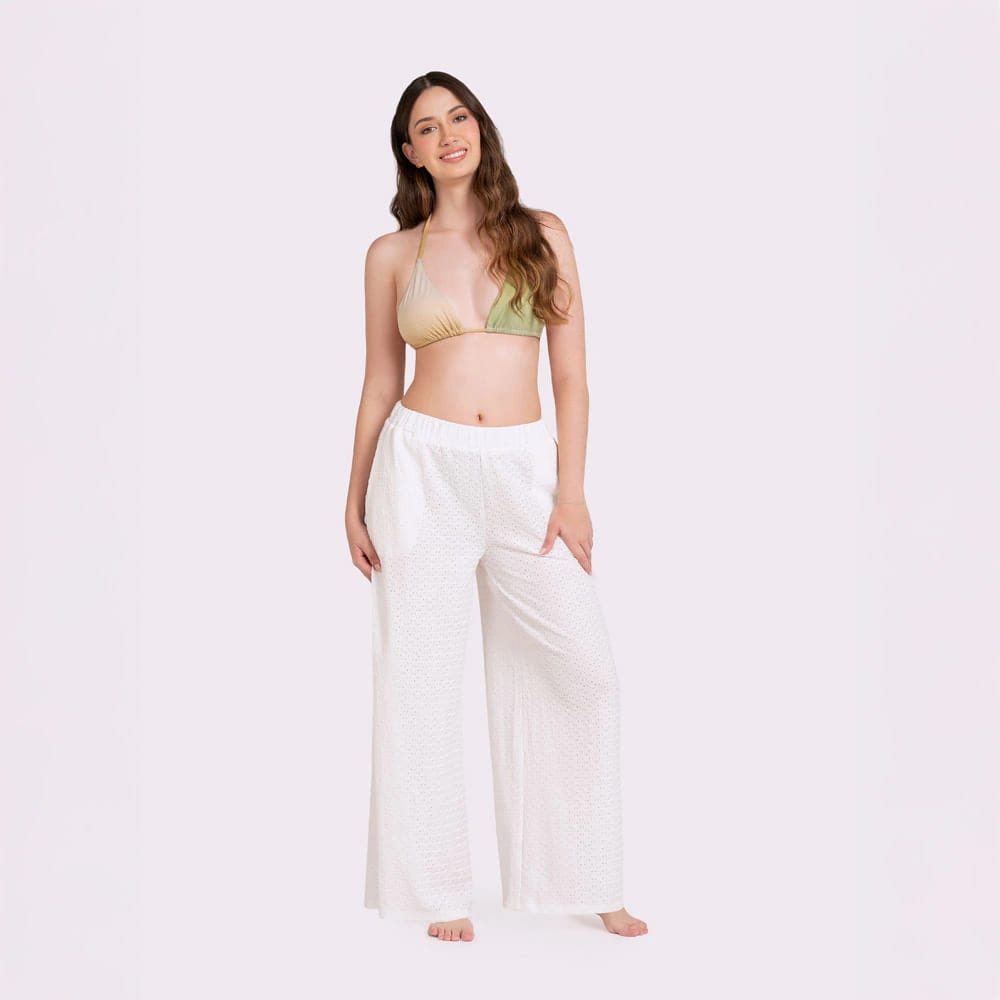 Pantalón Pareo Ancho  Broderie Playa Mujer - imagen 1