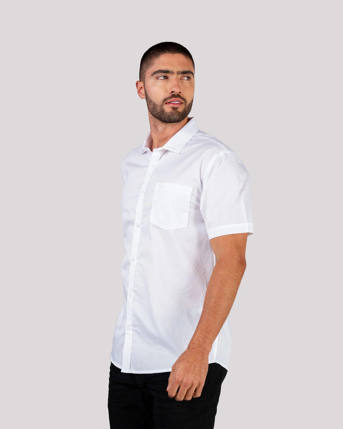 Camisa blanca manga corta para hombre - imagen 3