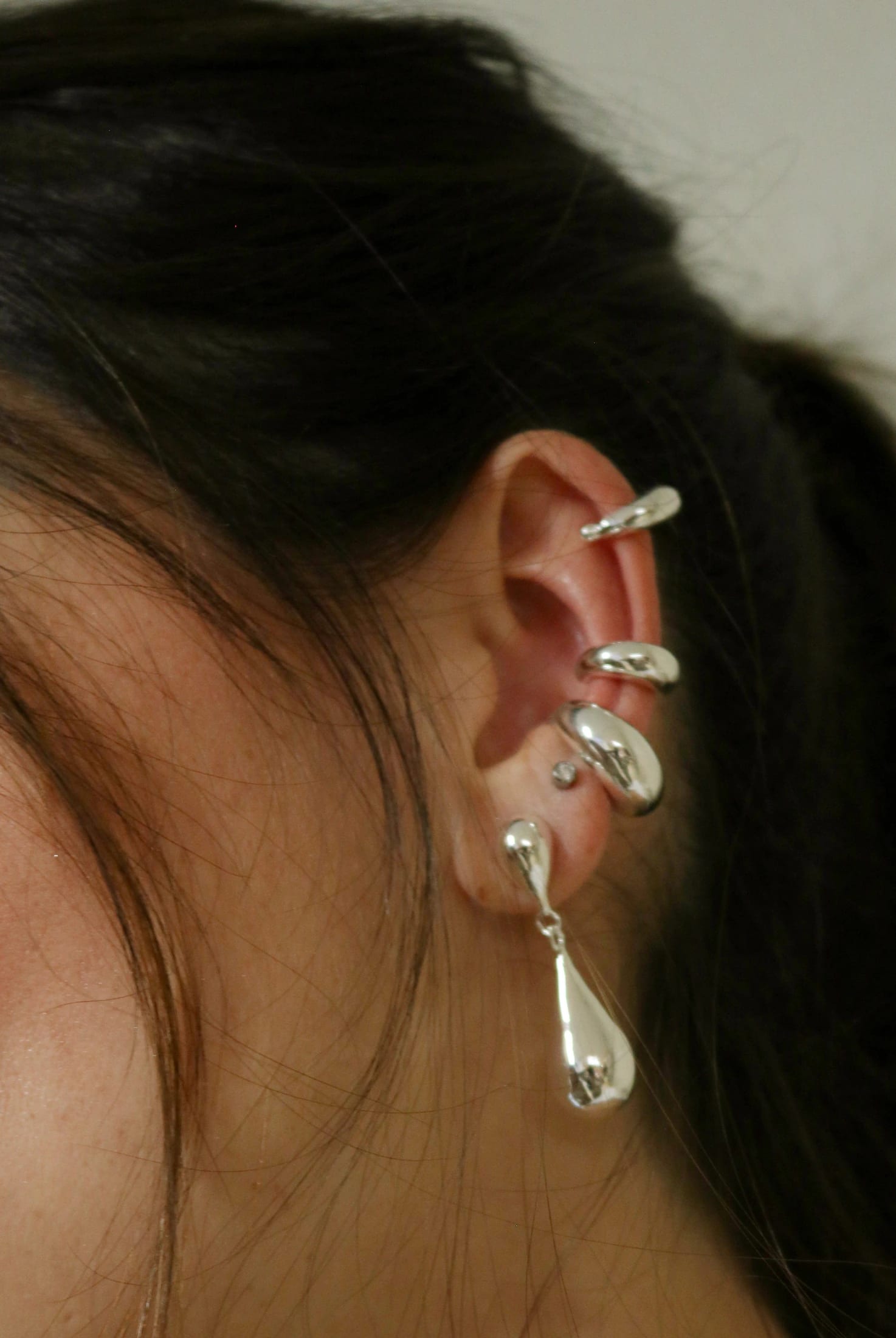Aretes Rain Drops | Plateado - imagen 3