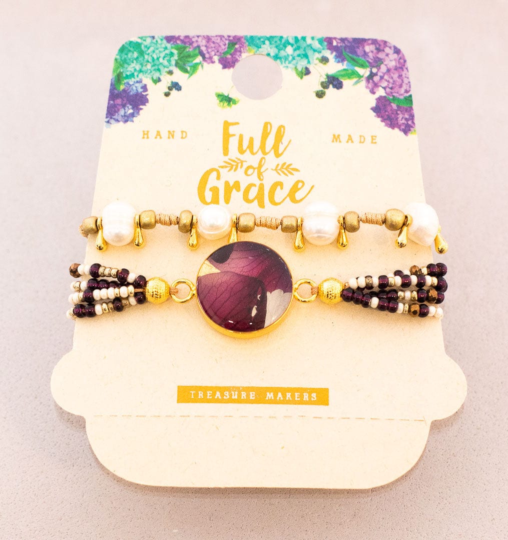 Pulsera set x 2 mostacillas y perlas - imagen 2