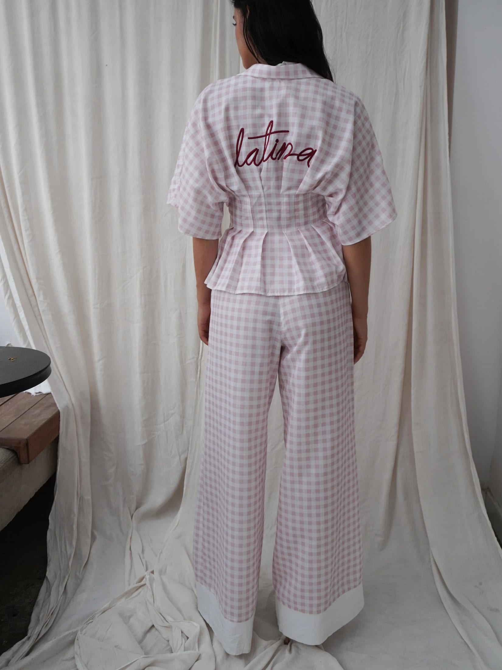 Pantalón Gaviota Cuadros Rosado - imagen 1