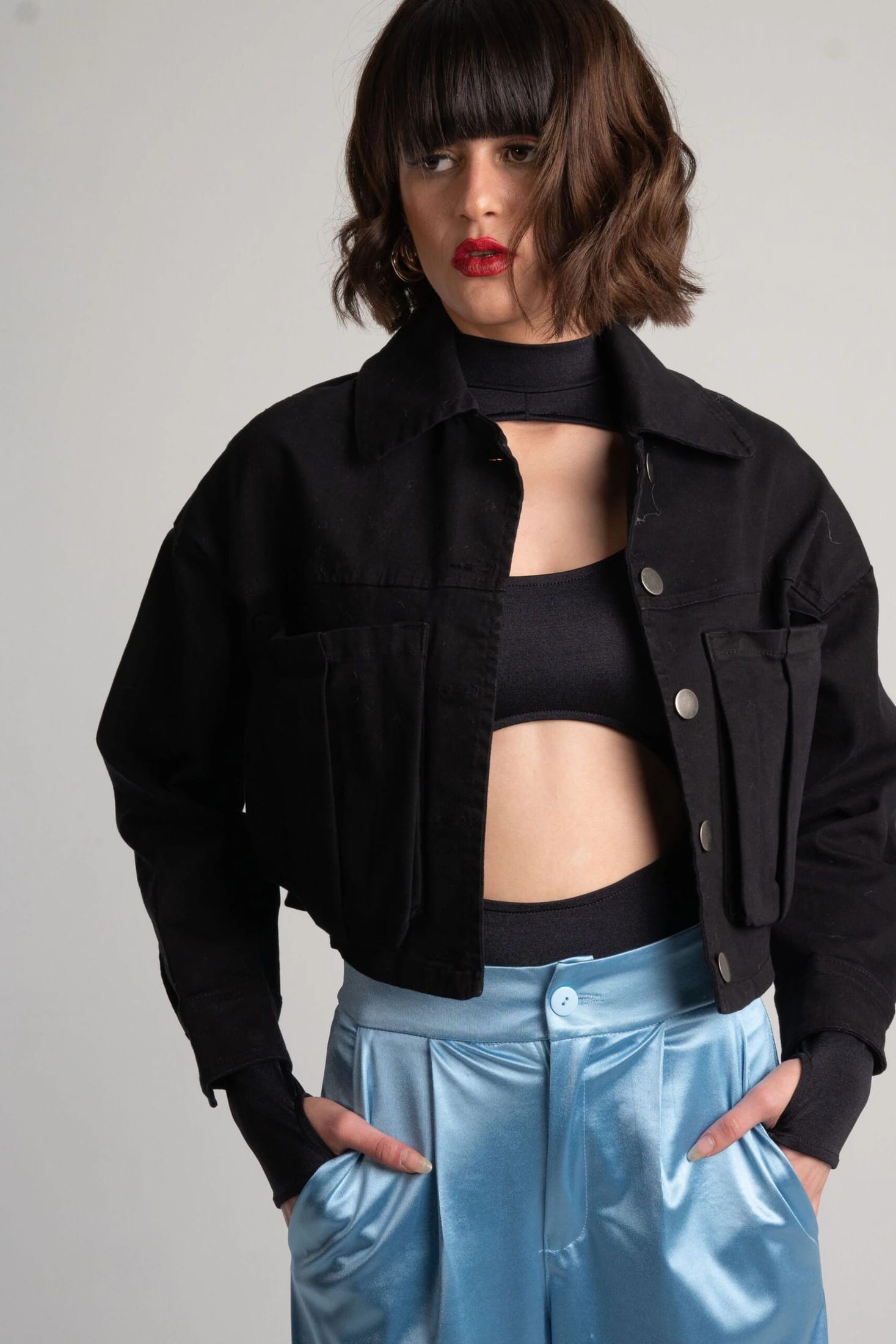 Chaqueta Cortés Denim Negra - imagen 1