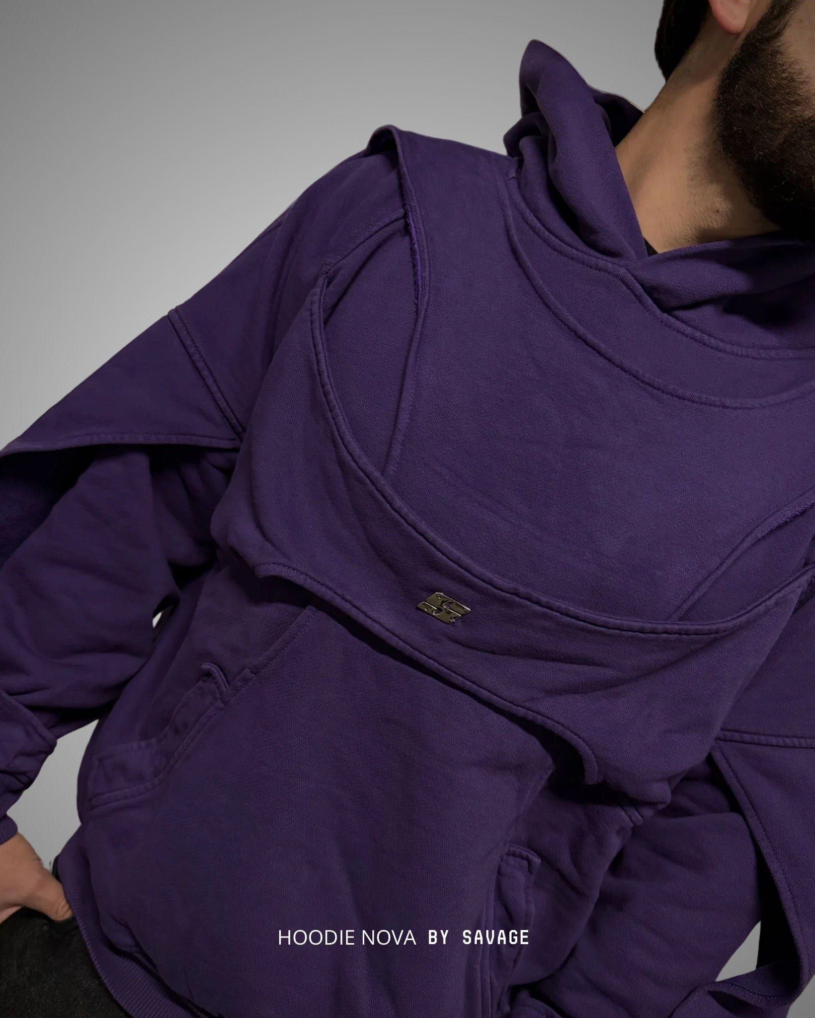 Hoodie Nova  Sun fade Morado 400 gramos - imagen 4