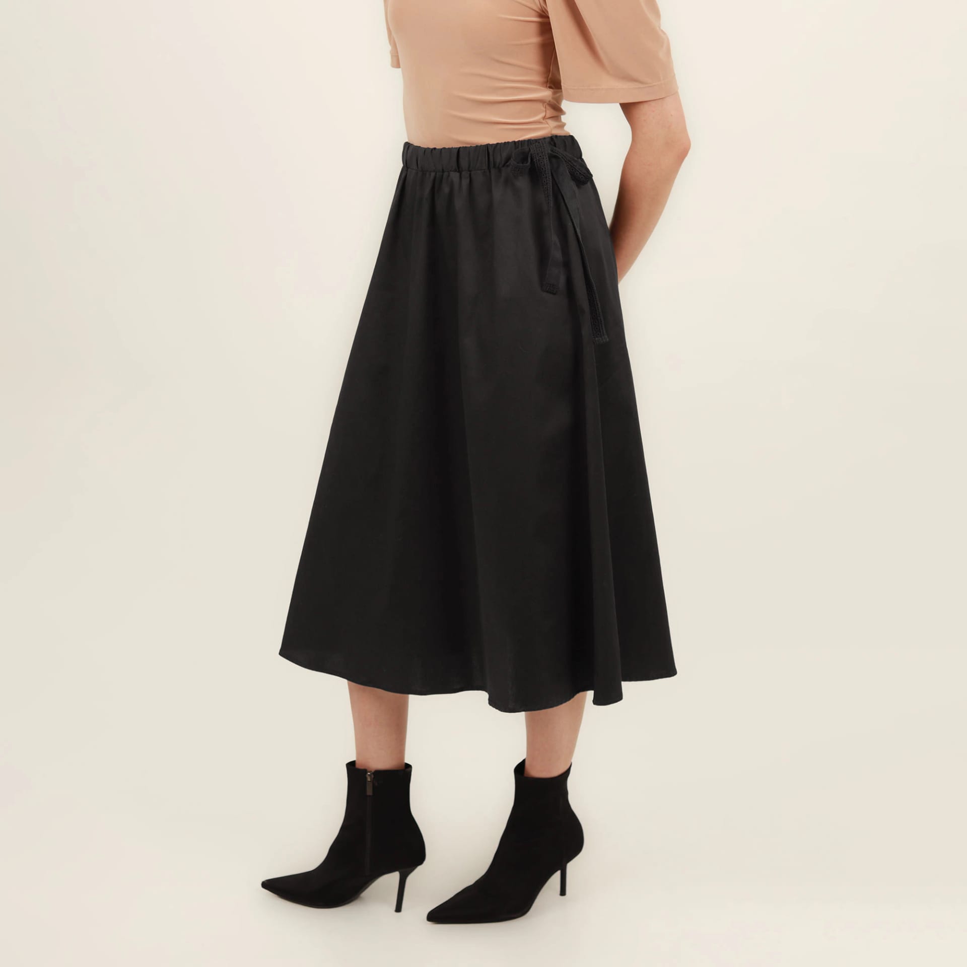 Falda midi evasé con lazo - imagen 8