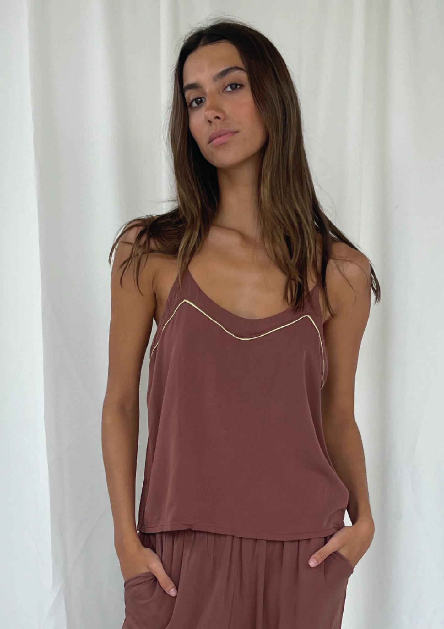 Earth Brown Pijama Top - imagen 1