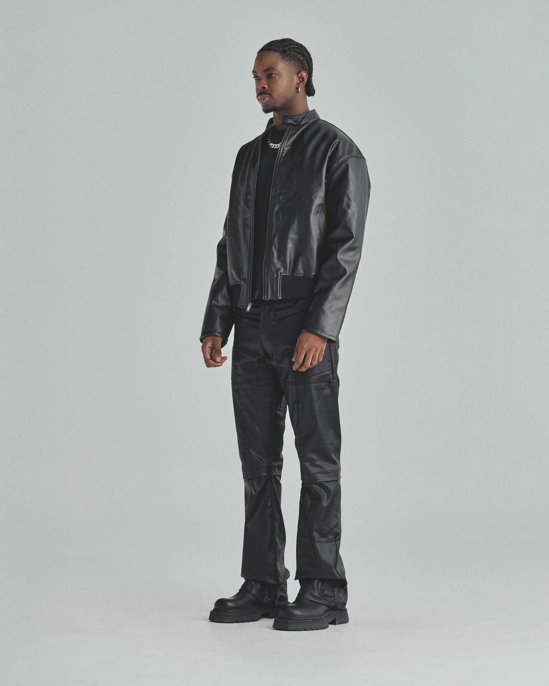 Spring Worn Logo Biker Jacket Black - imagen 7