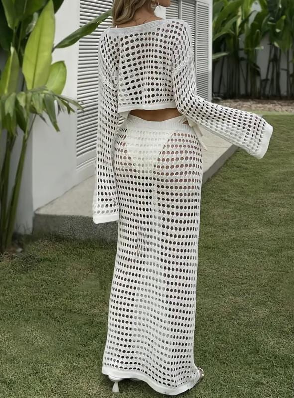 SET TEJIDO BLANCO CON FALDA LARGA - imagen 2